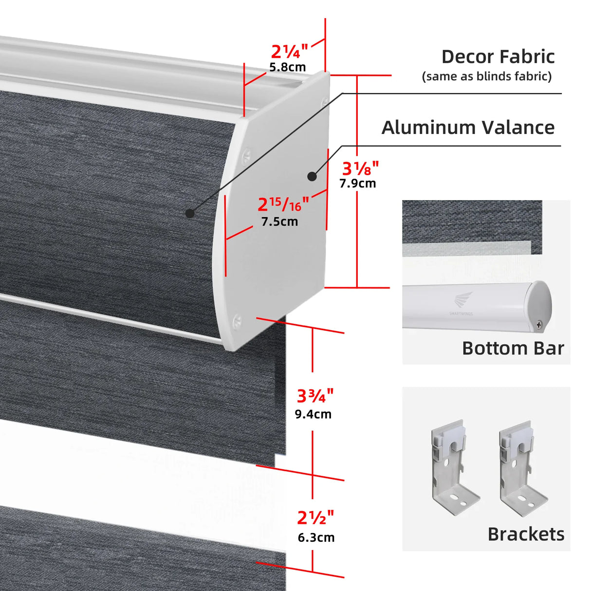 Motorized Zebra Shades 85% Blackout 95mm Ingrid
