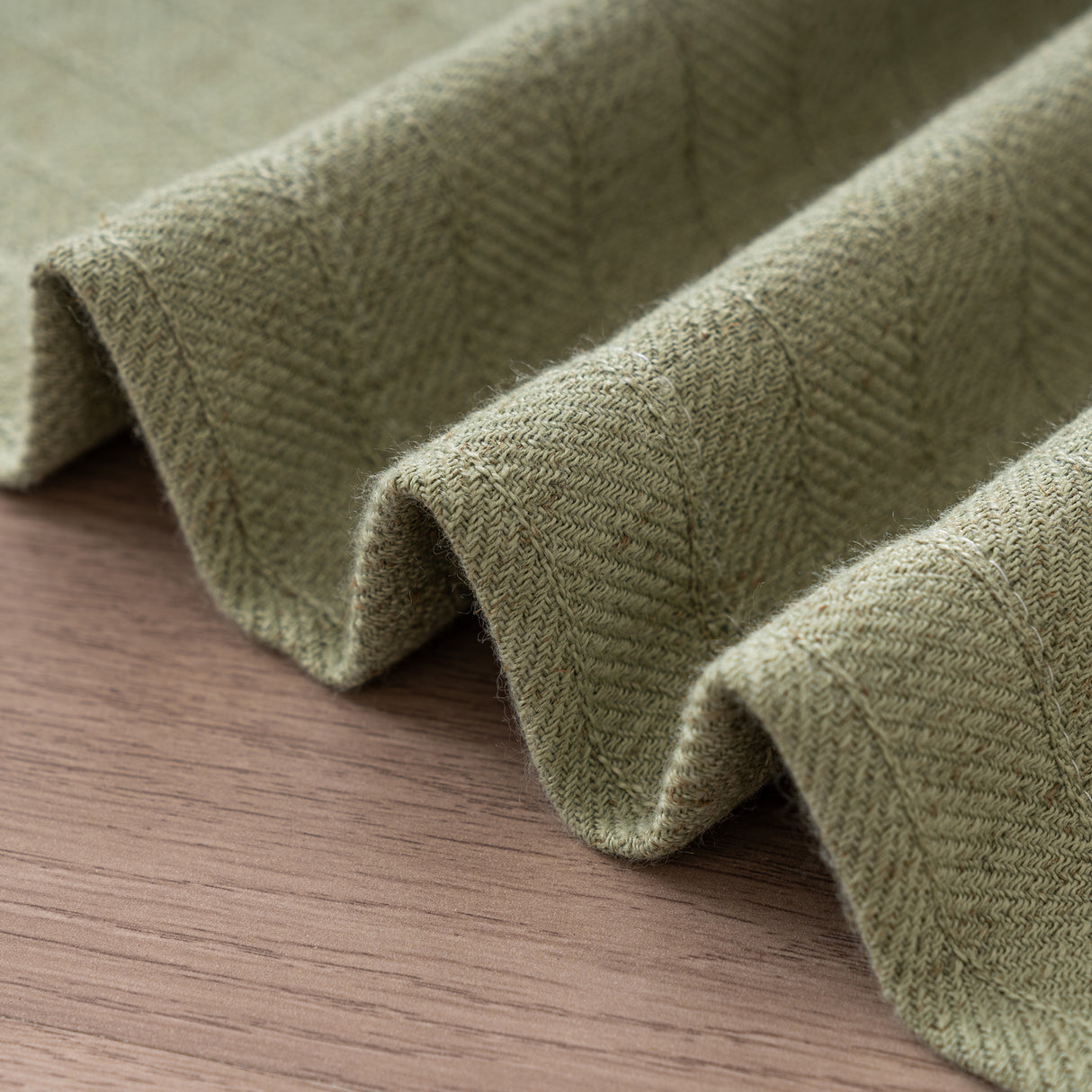 Marisel Herringbone Pinstripe Premium Linen Blended Curtain Pleated