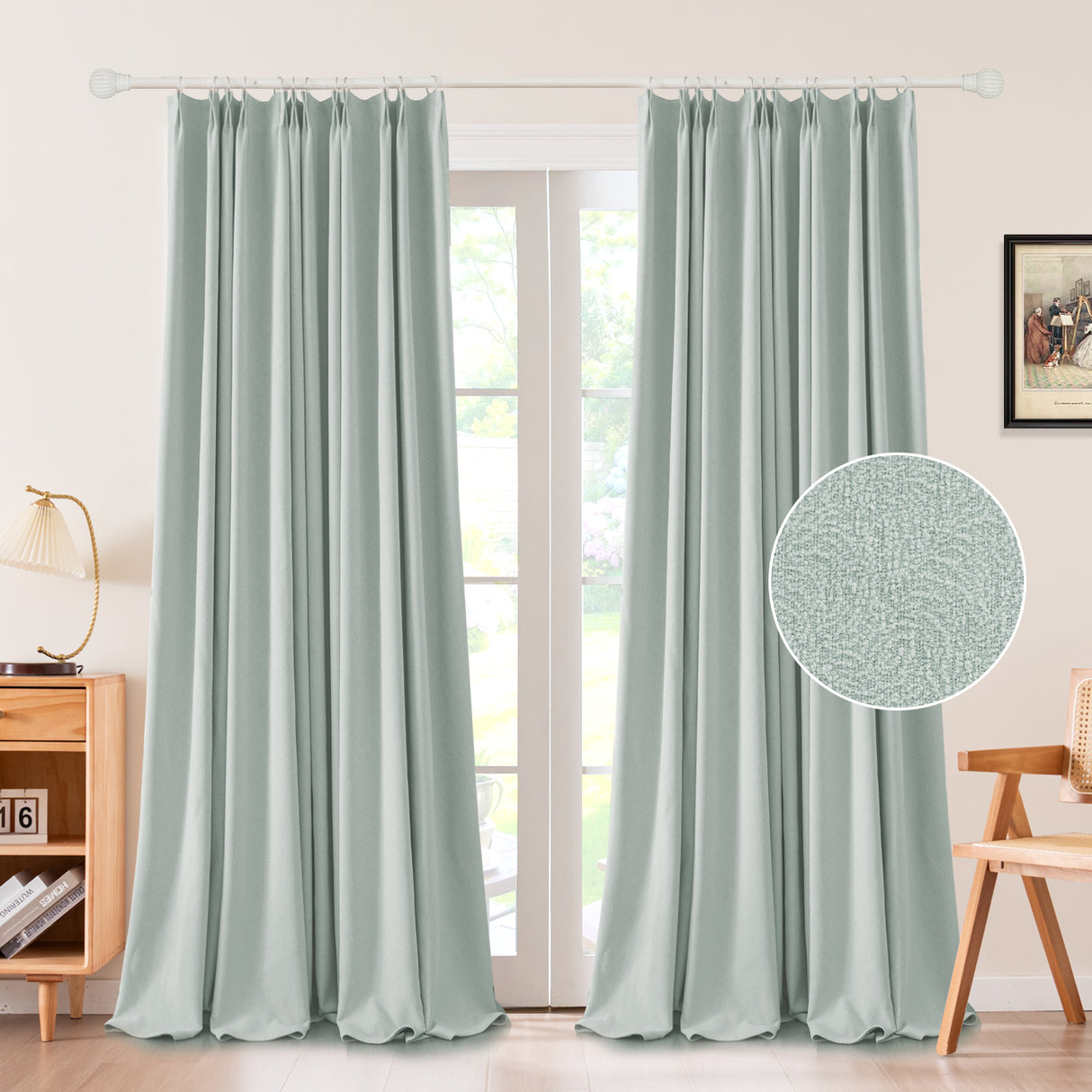 Zariel Pebbled Swirl Texture Velvet Curtain Pleated