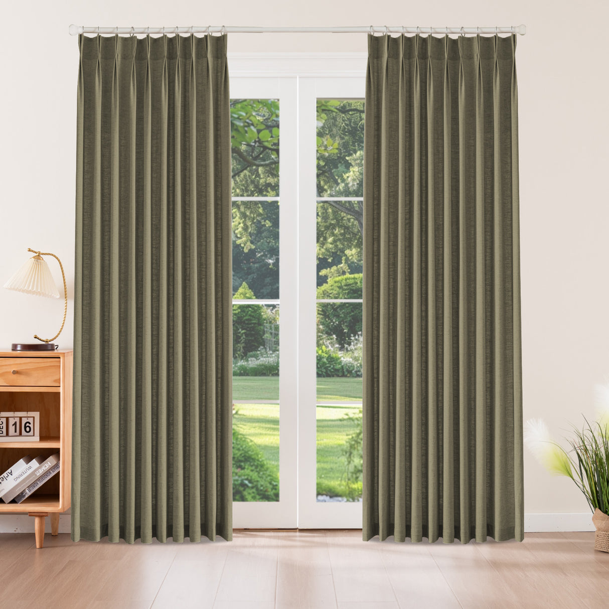Aurevia Textured Linen Cotton Blend Curtain Pleated