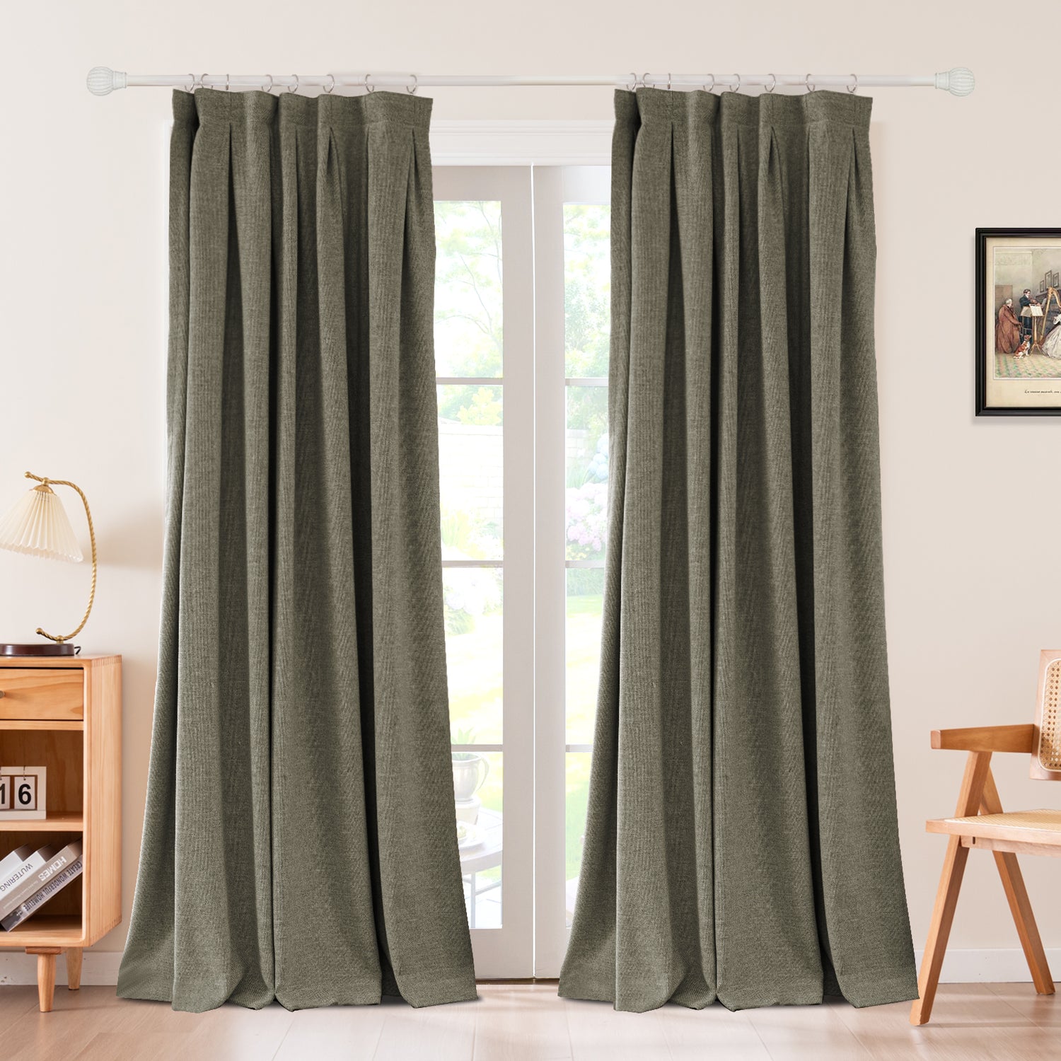 Avenna Woven Linen-like Texture Curtain Pleated