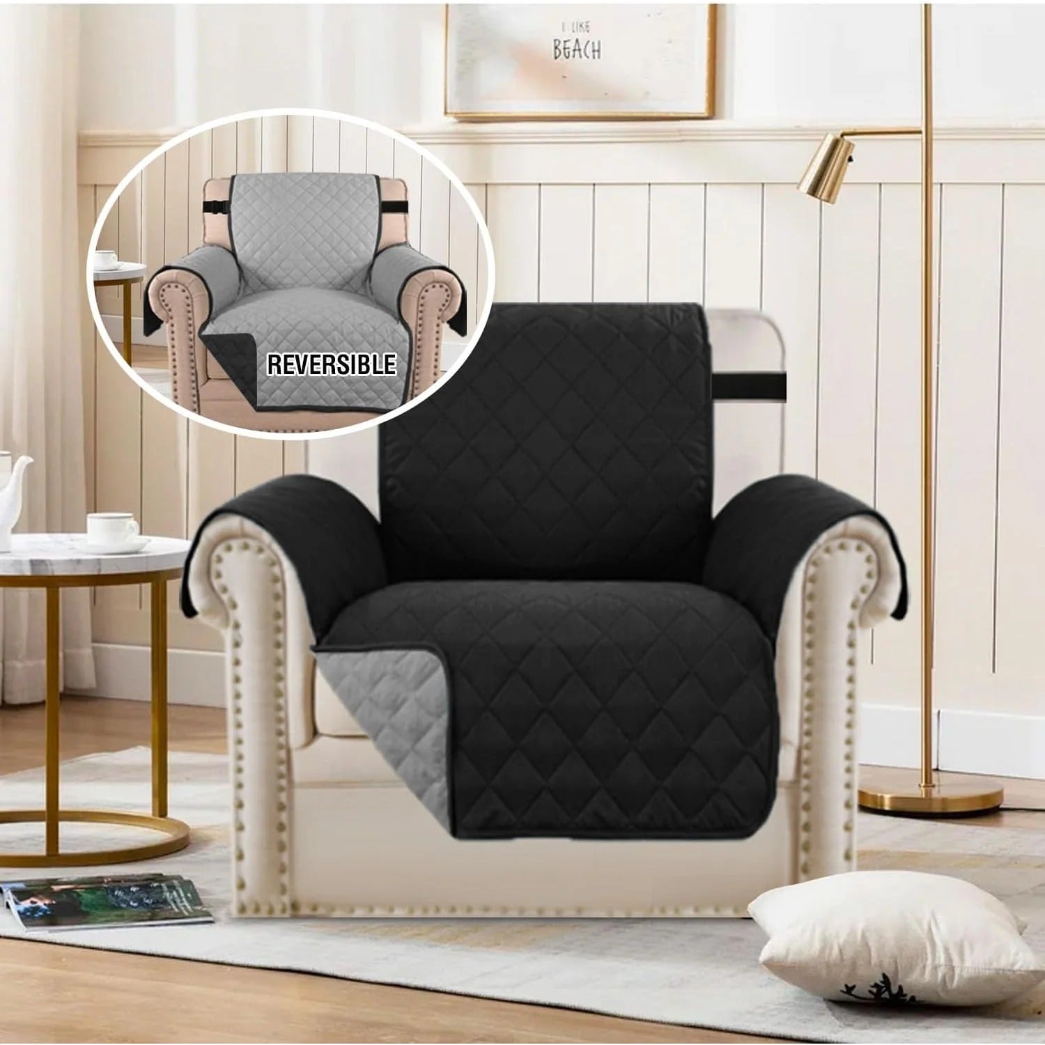 Reversible Chair Covers Water Repellent Chair Slipcover for Dogs Pets Furniture Protector