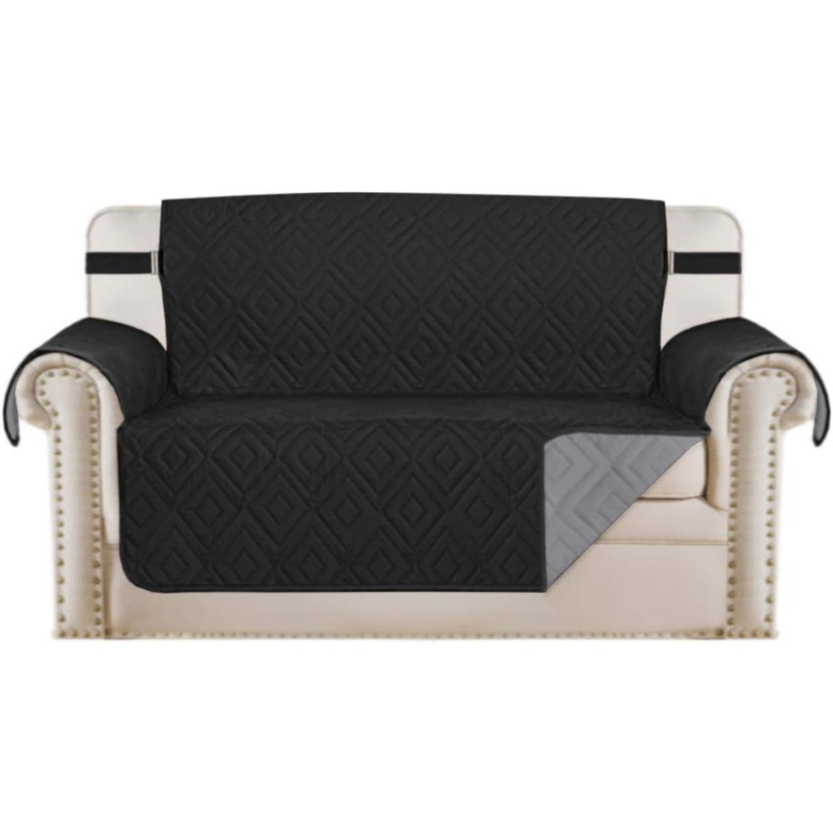 Reversible Furniture Protector Anti-Slip Water Resistant 2" Elastic Straps Couch Covers