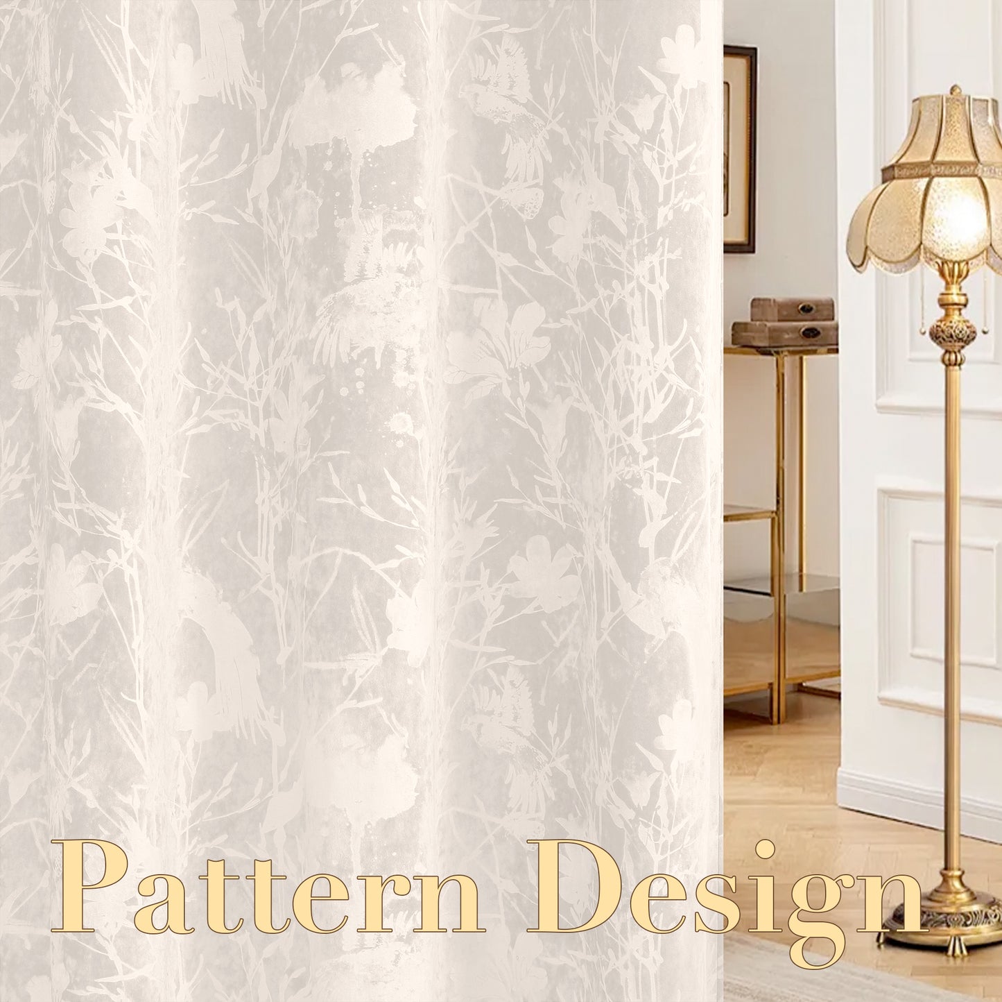 Printed Lotus Seedpod Velvet Curtains