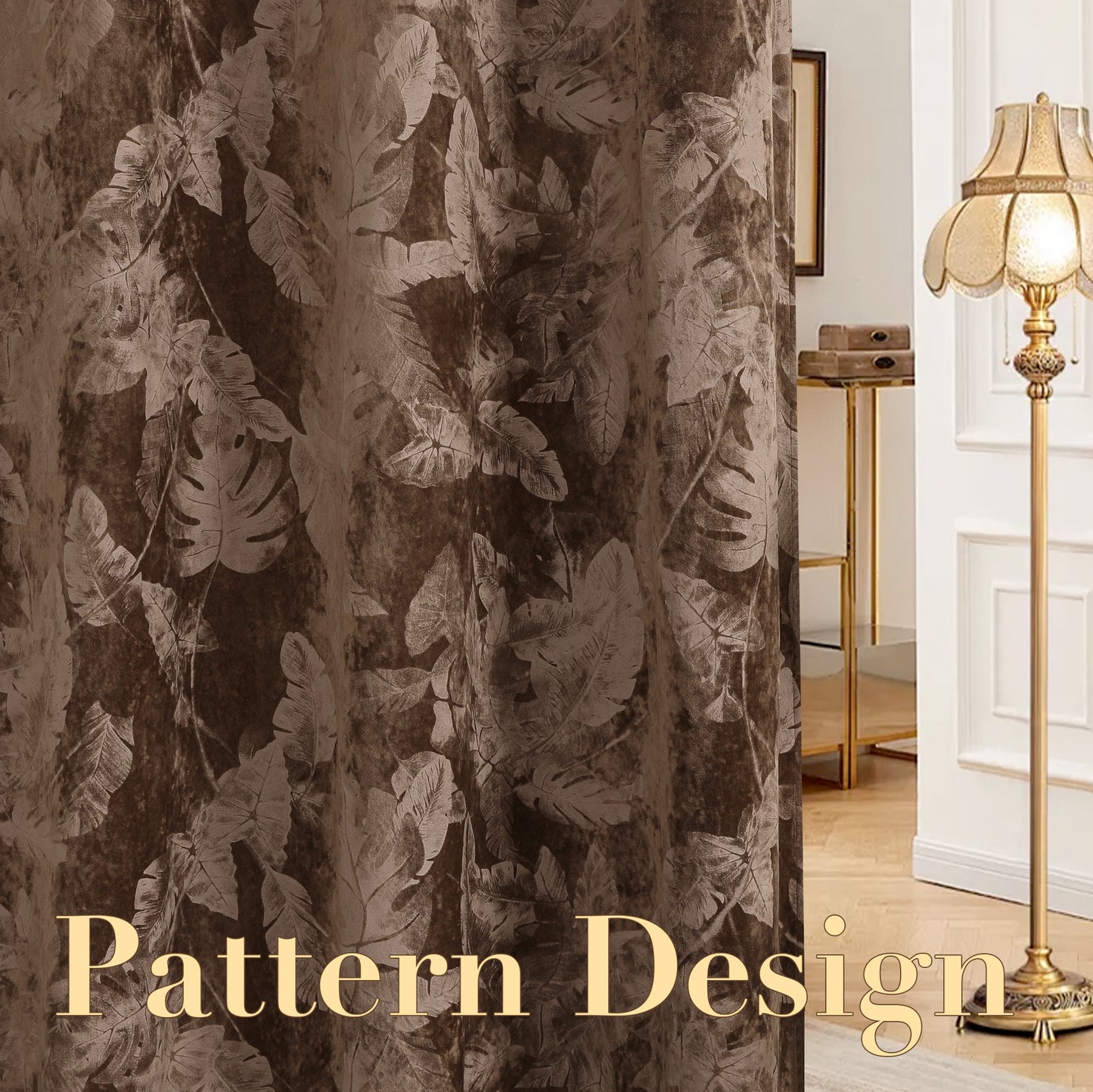 Printed Floral Velvet Curtains