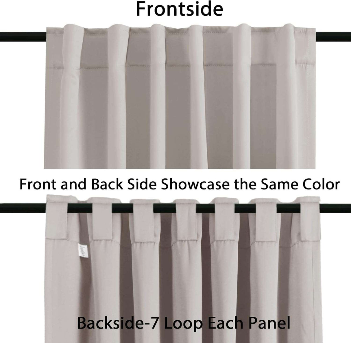 H.VERSAILTEX Blackout Thermal Insulated Window Curtains Bedroom Darkening Black out Drapes for Living Room Back Tab/Rod Pocket Draperies, 2 Panels, 52" x 96", Stone