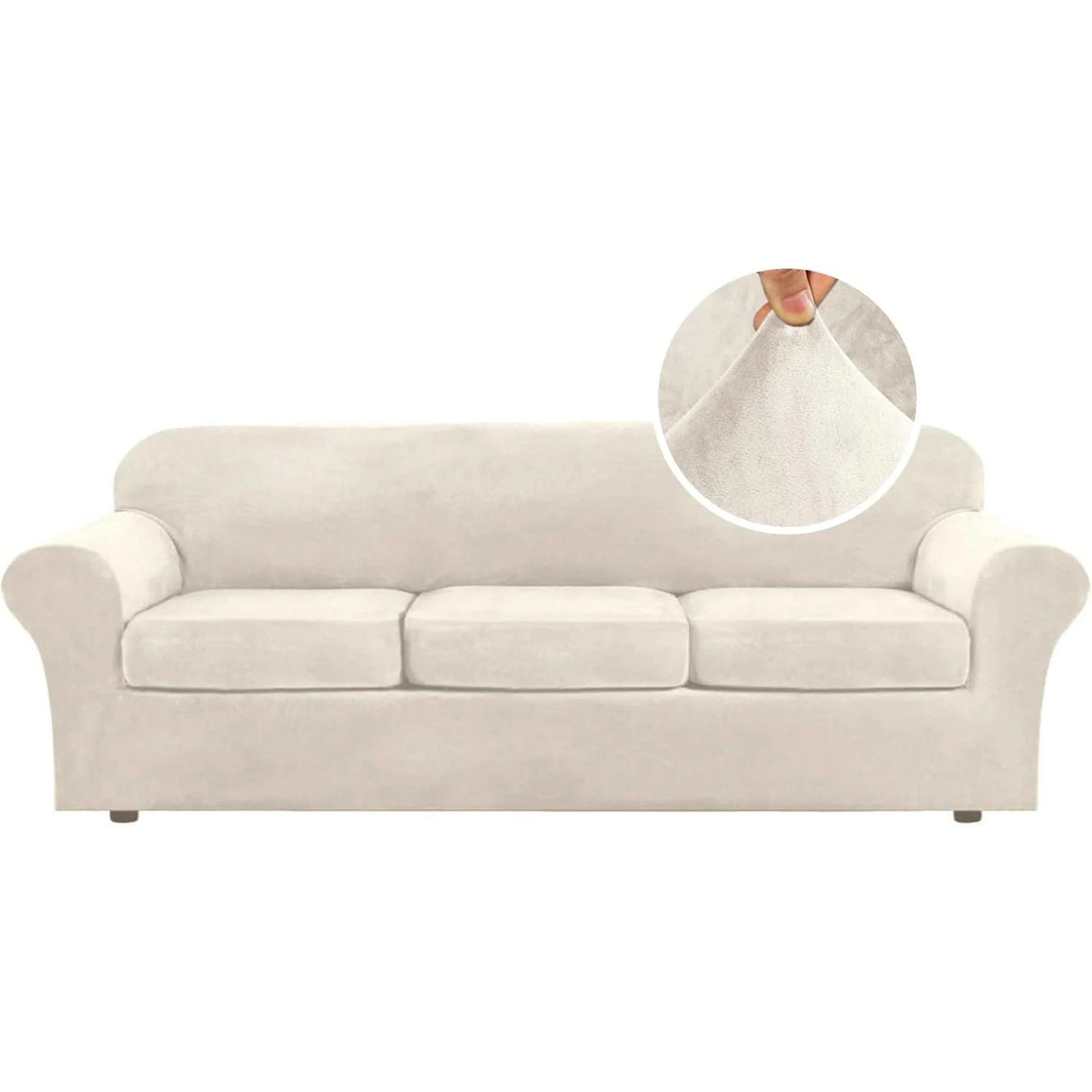 Modern Velvet Plush High Stretch Sofa Slipcover