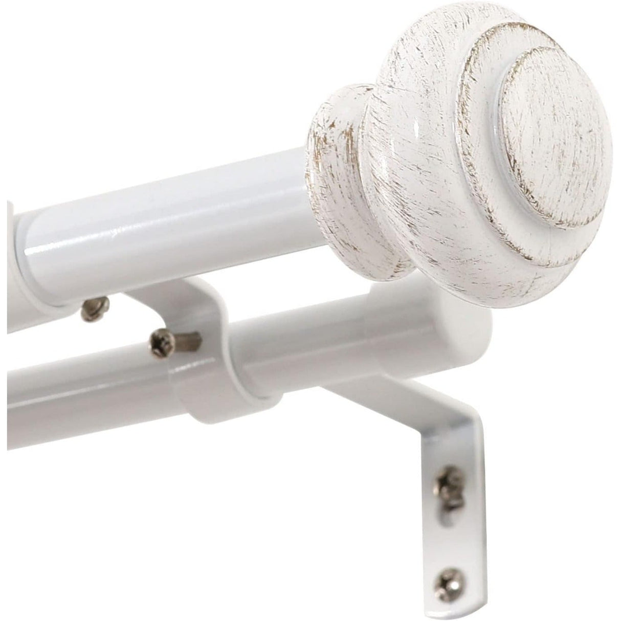 Double Curtain Rods for Windows Adjustable Decorative Telescoping Double Curtain Rod