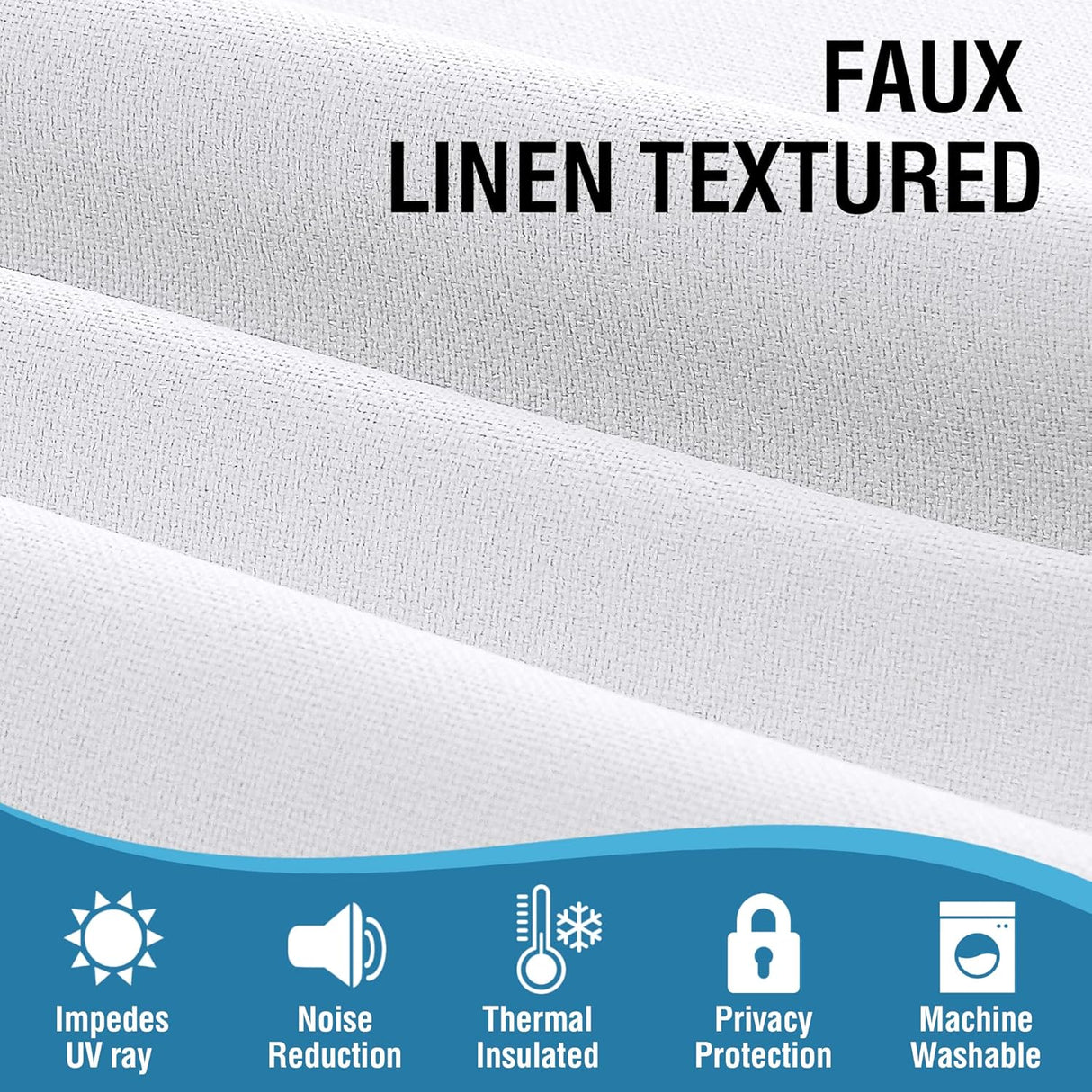 H.VERSAILTEX 100% Blackout Linen Look Curtains for Bedroom Double Face Linen Back Tab Loop Pocket Textured Burlap 2 Panels