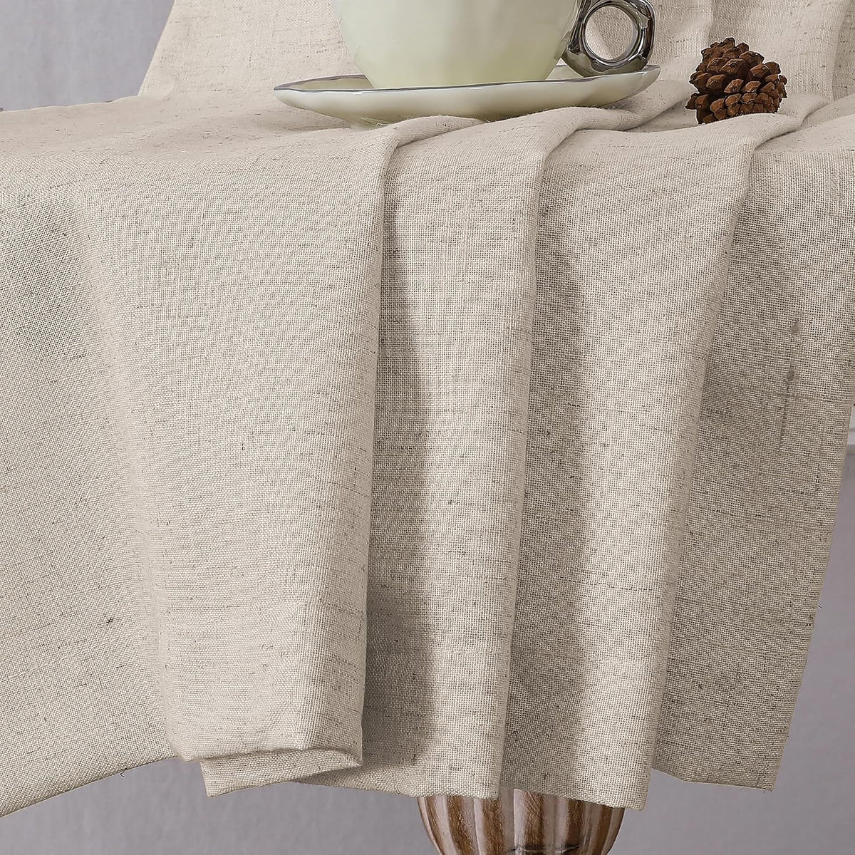 H.VERSAILTEX Linen Light Filtering Curtains 84 Inch for Living Room, Linen