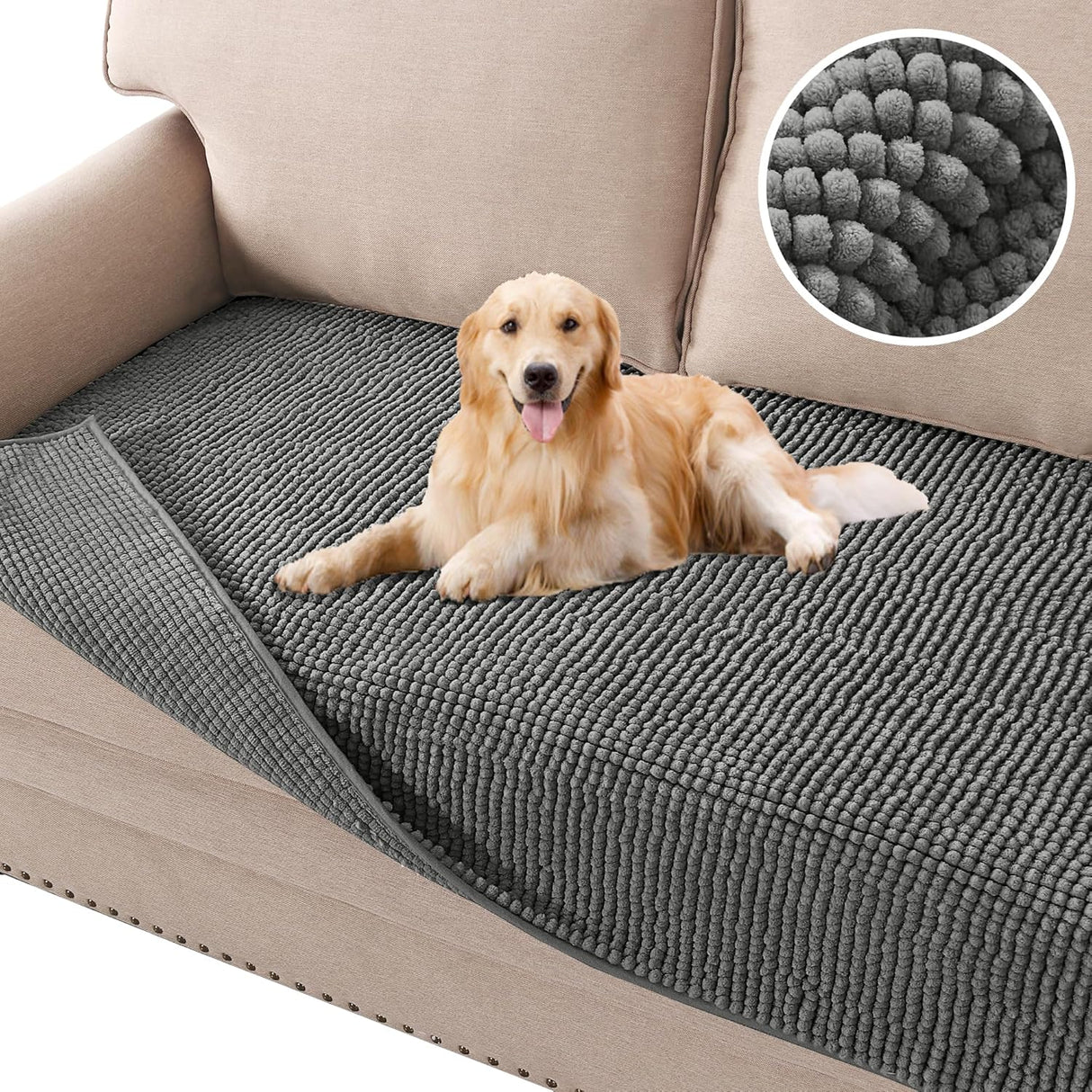 H.VERSAILTEX Thick Chenille Sofa Cover for Dogs & Pets – Soft, Anti-Slip Design