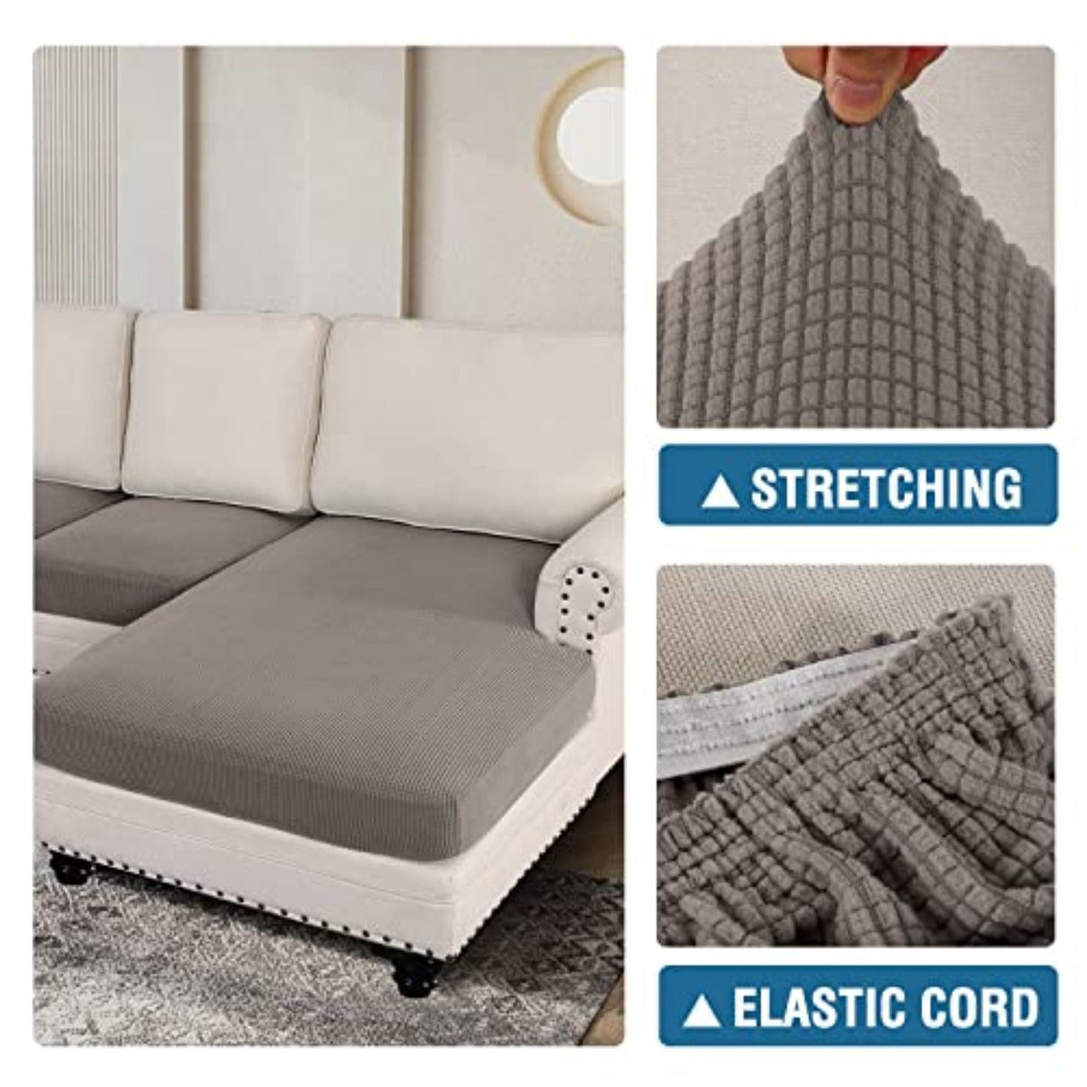 Sectional Couch Covers 3 Pieces Sofa Seat Cushion Covers L Shape Separate