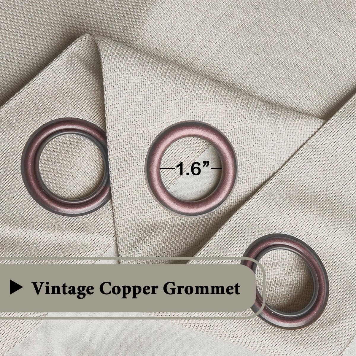 Linen Blackout Thermal Insulated Grommet Curtain