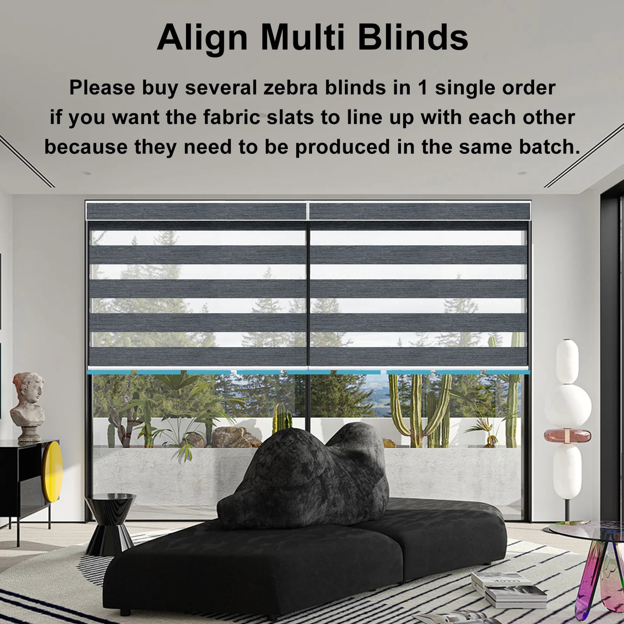 Motorized Zebra Shades 85% Blackout 95mm Ingrid