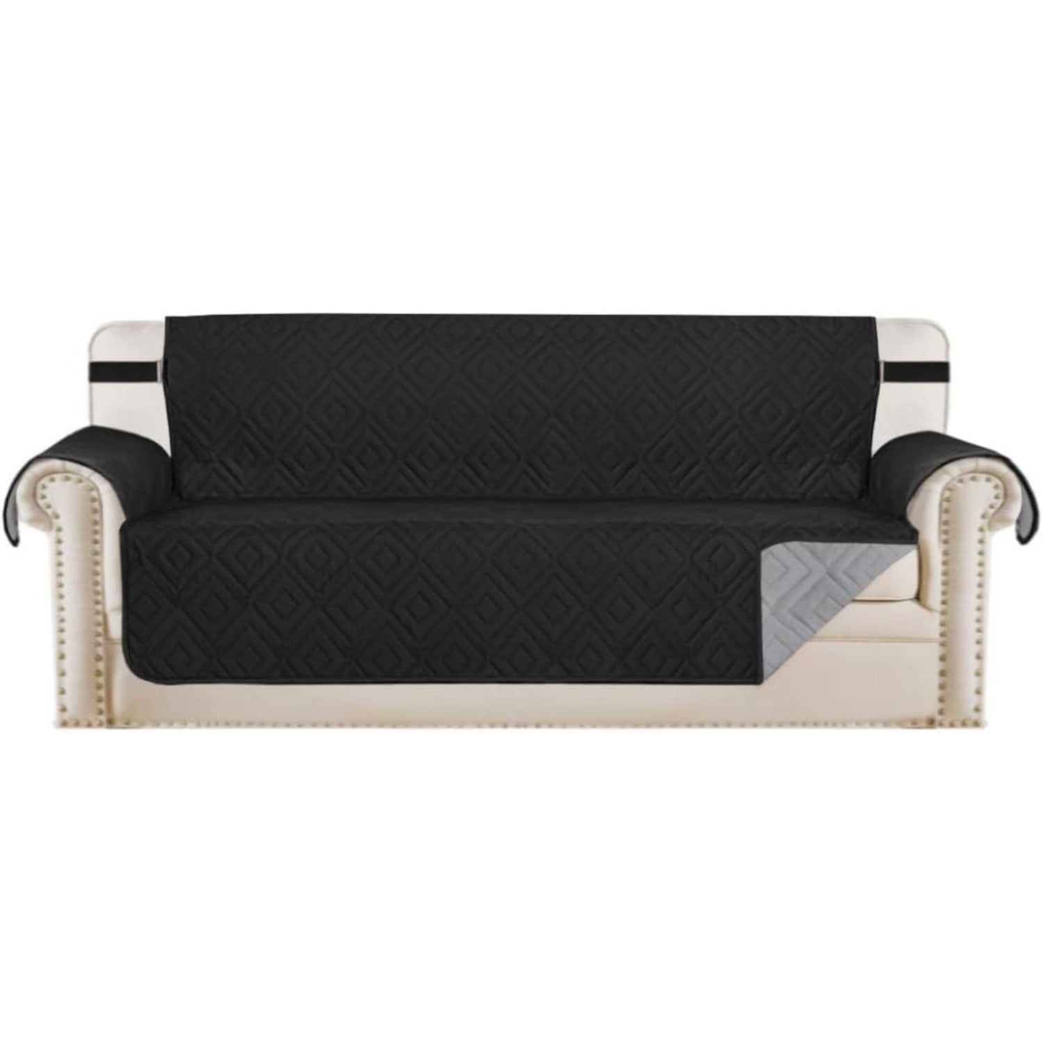 Reversible Furniture Protector Anti-Slip Water Resistant 2" Elastic Straps Couch Covers