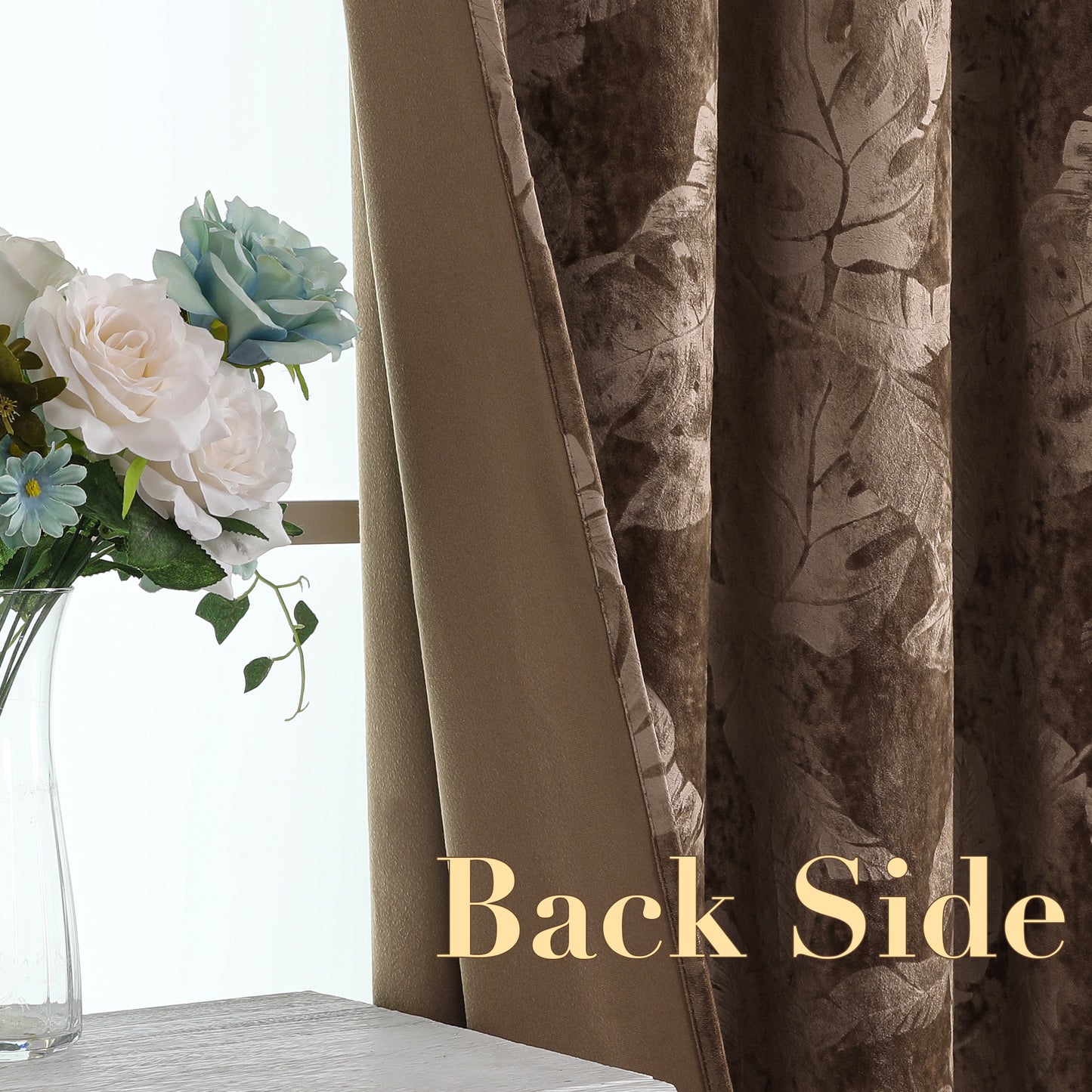 Printed Floral Velvet Curtains