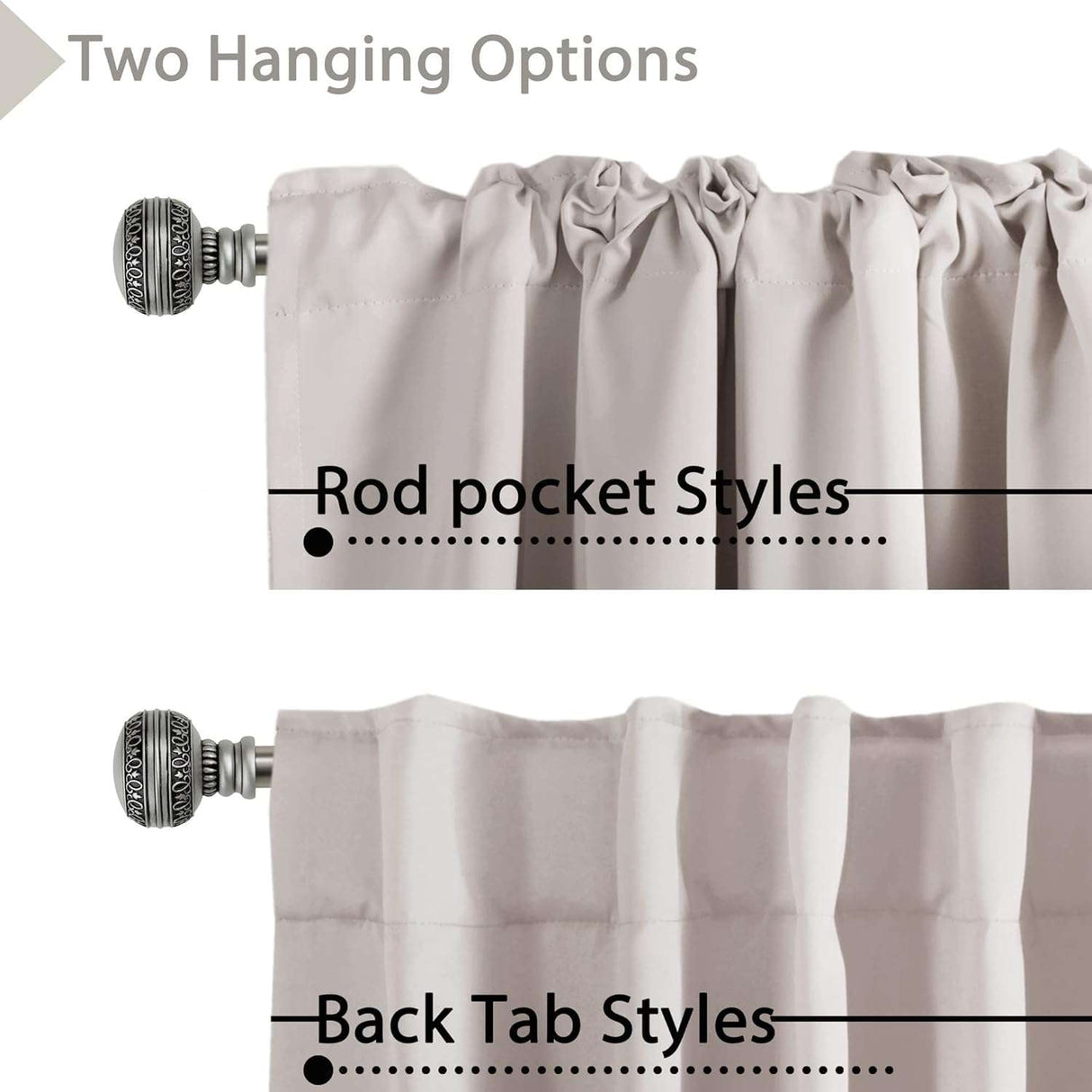 H.VERSAILTEX Blackout Thermal Insulated Window Curtains Bedroom Darkening Black out Drapes for Living Room Back Tab/Rod Pocket Draperies, 2 Panels, 52" x 96", Stone