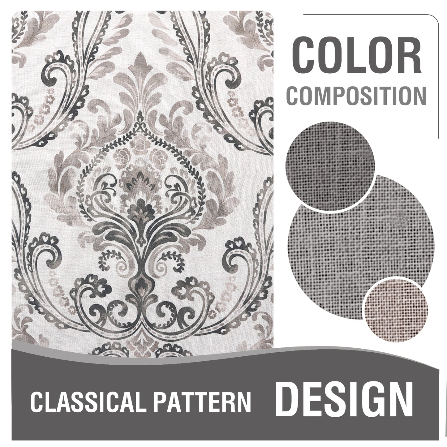 Printed Floral Linen Sheer Curtains