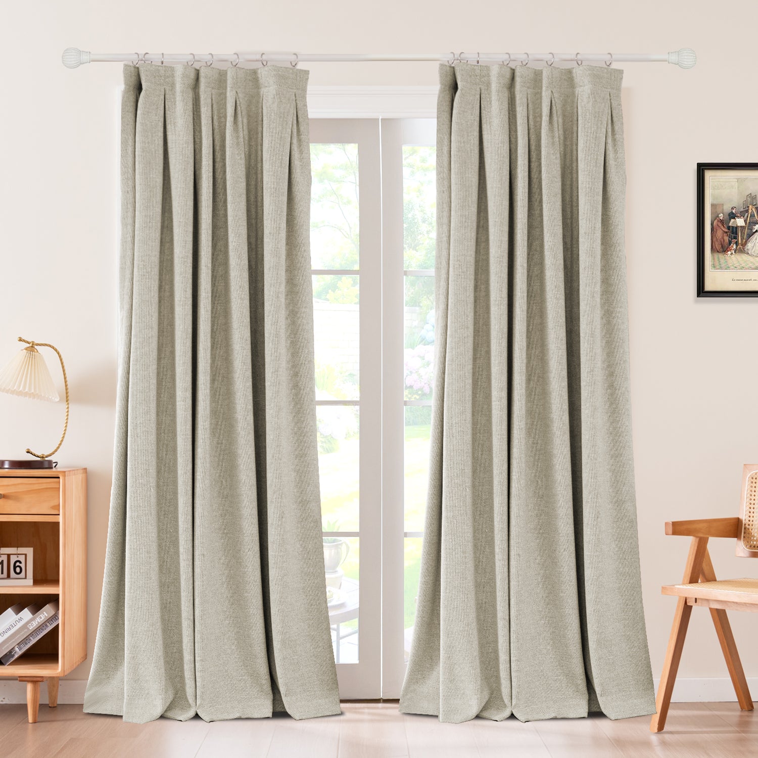Avenna Woven Linen-like Texture Curtain Pleated