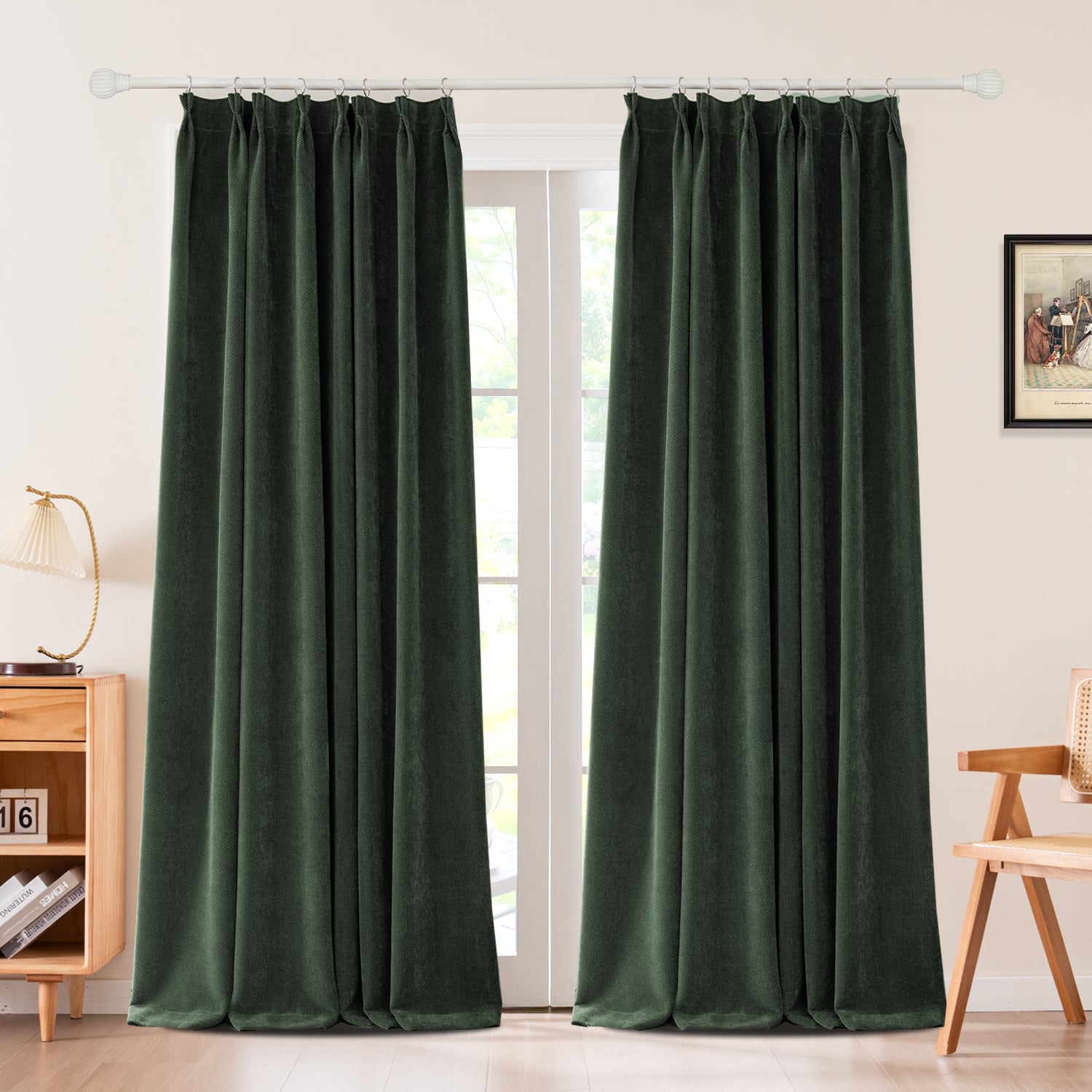Sarella Diagonal Weave Blackout curtain Pleated