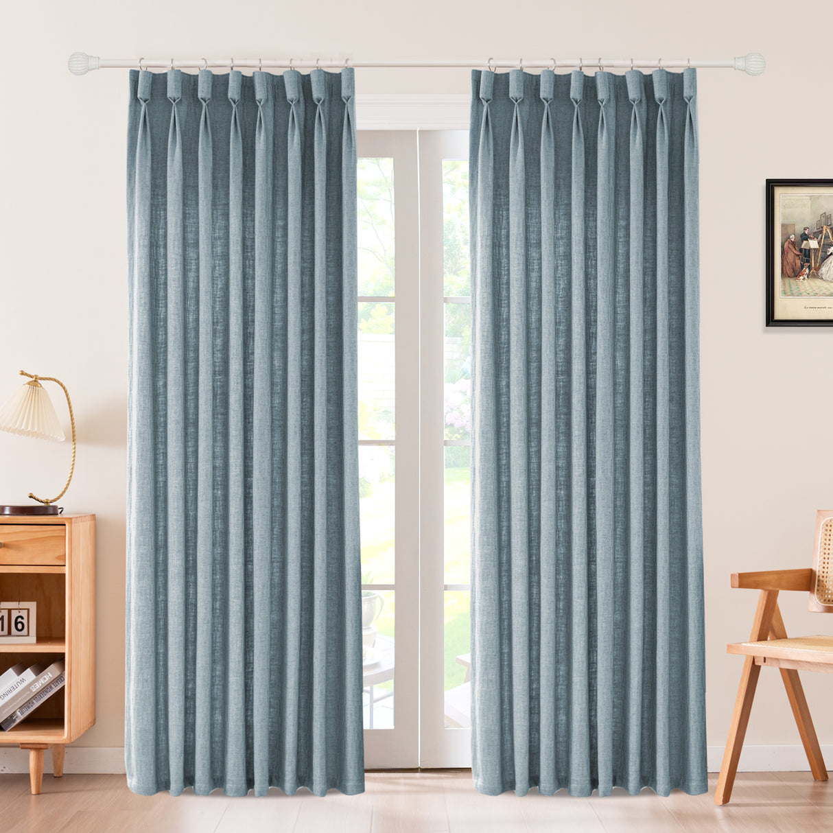 Draxis Stripe Texture Linen Blended Curtain