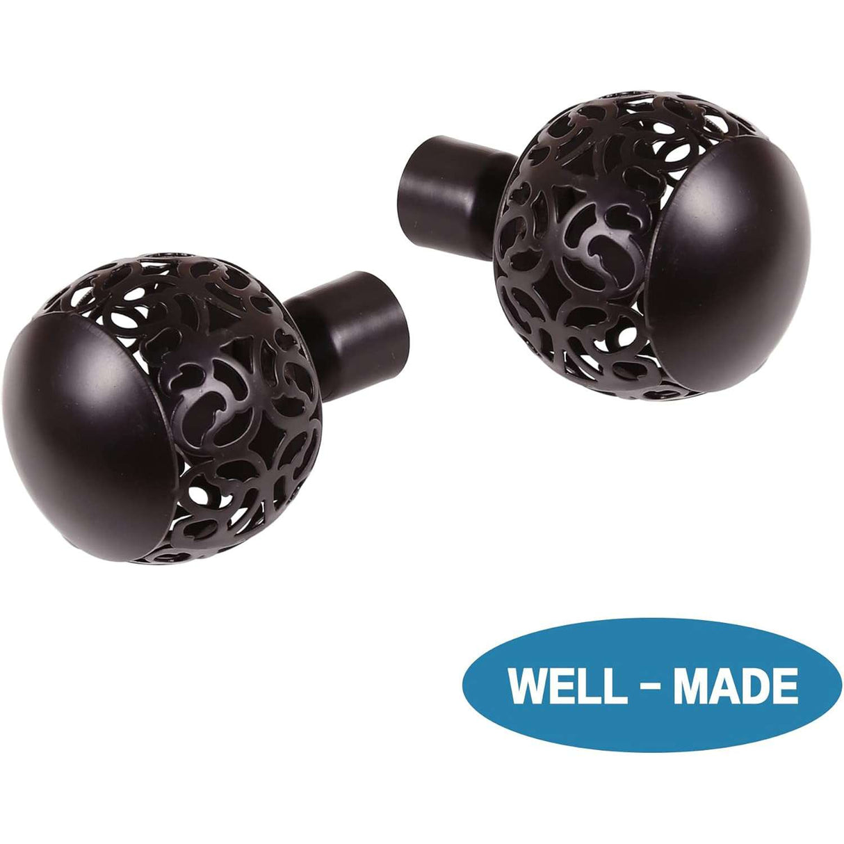 H.VERSAILTEX Single Retractable Curtain Rod for Windows 66"-120",3/4 Inch Diameter Carved Hollow Ball Tail,Bronze