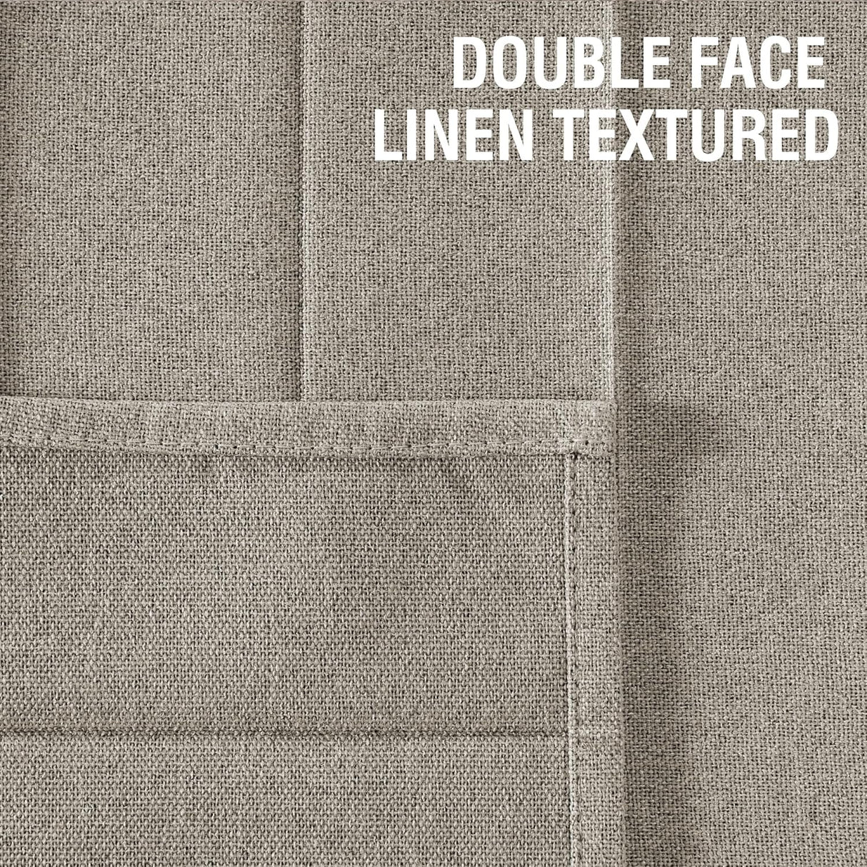 H.VERSAILTEX 100% Blackout Linen Curtain Accordion Door Curtains for Doorway Privacy Folding Closet Door Curtain Room Divider Sliding Door Shade with Hooks, 1 Panel, W55 x L78, Heather Taupe