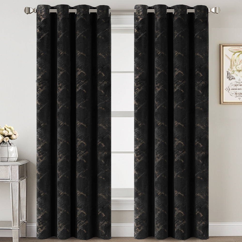 Foil Print Soft Luxury Velvet Curtain