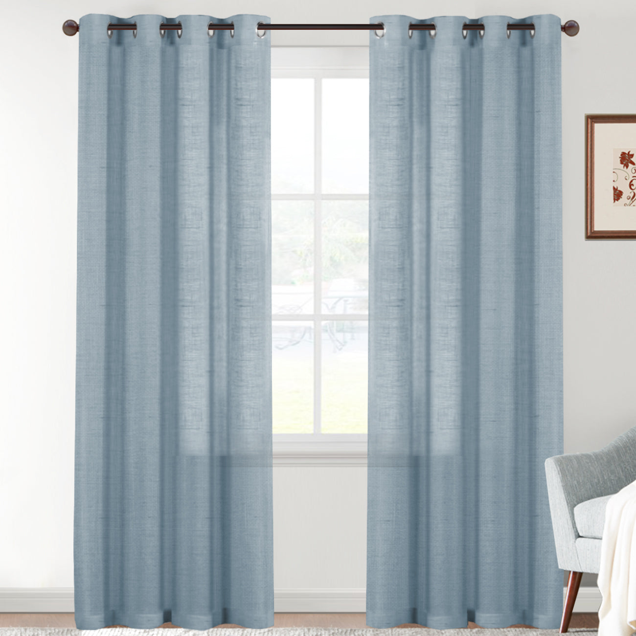 Faux Linen Light Filtering Curtains