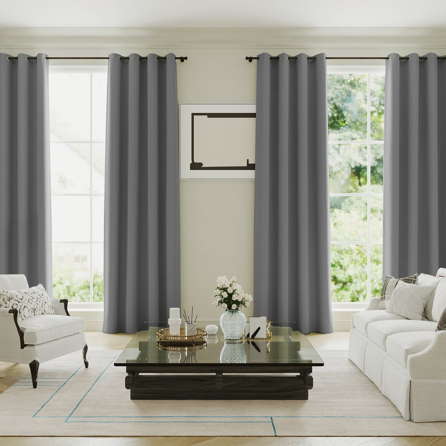 100% Blackout Curtains for Bedroom Thermal Insulated Blackout Curtains