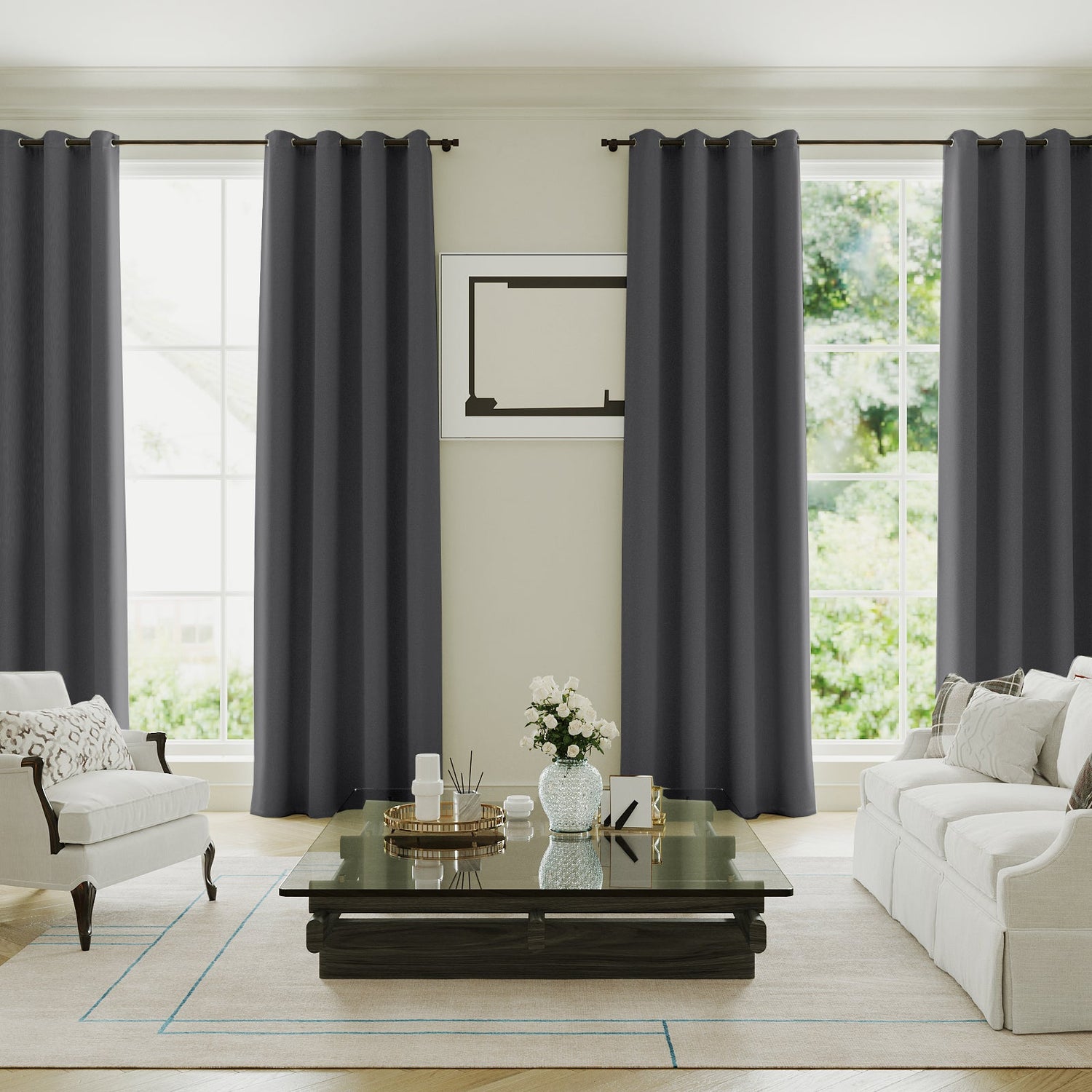 100% Blackout Curtains for Bedroom Thermal Insulated Blackout Curtains