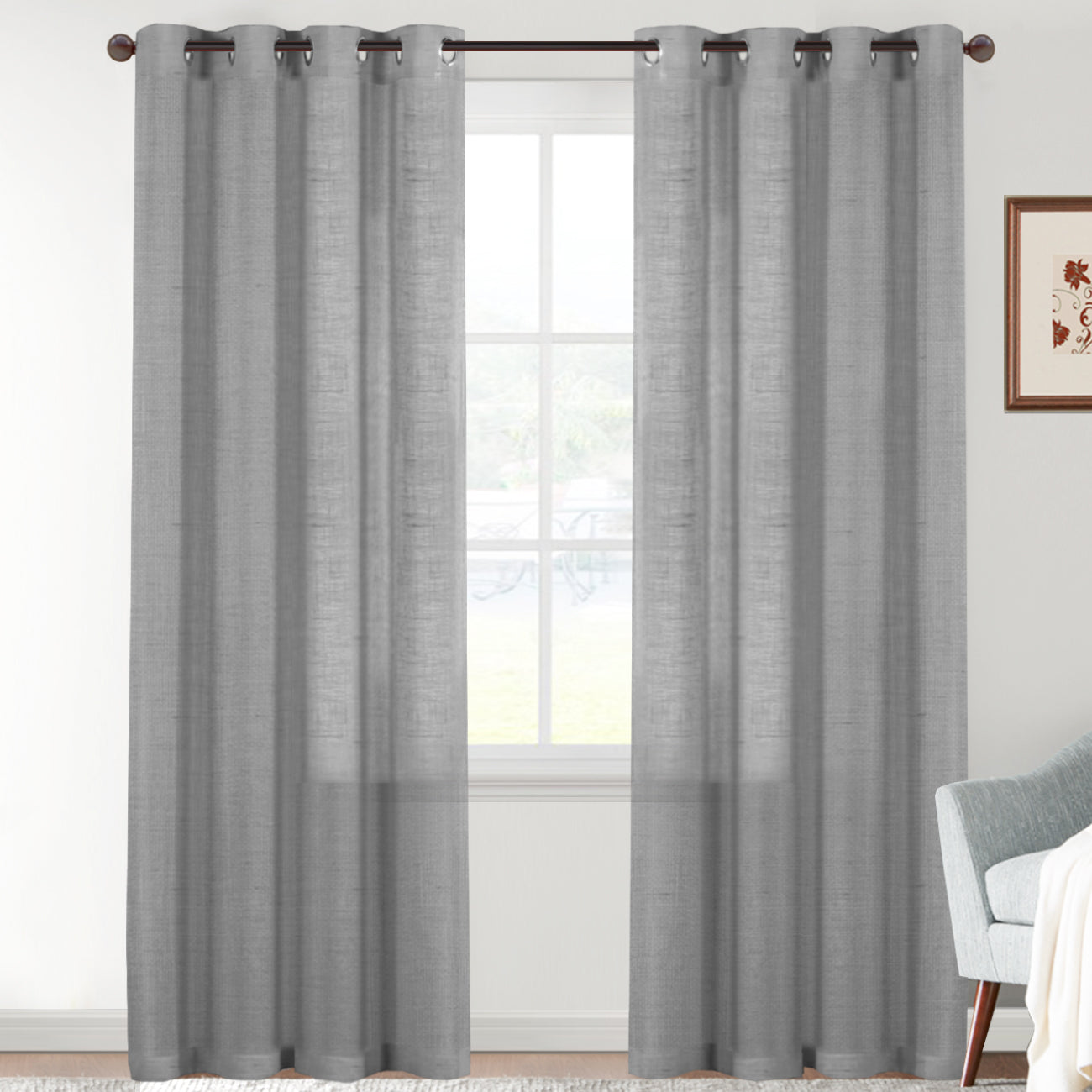 Faux Linen Light Filtering Curtains