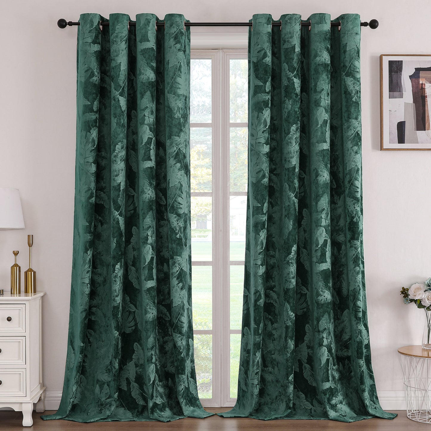Printed Floral Velvet Curtains