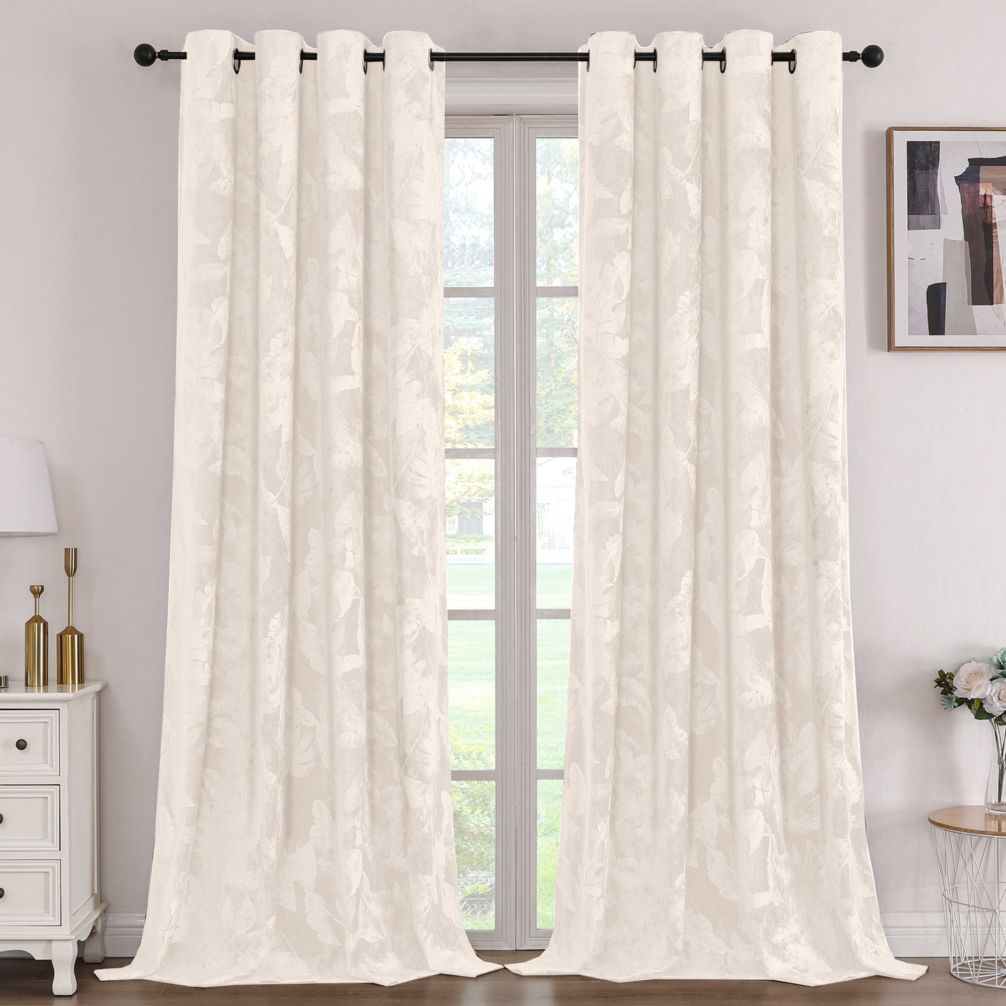 Printed Floral Velvet Curtains