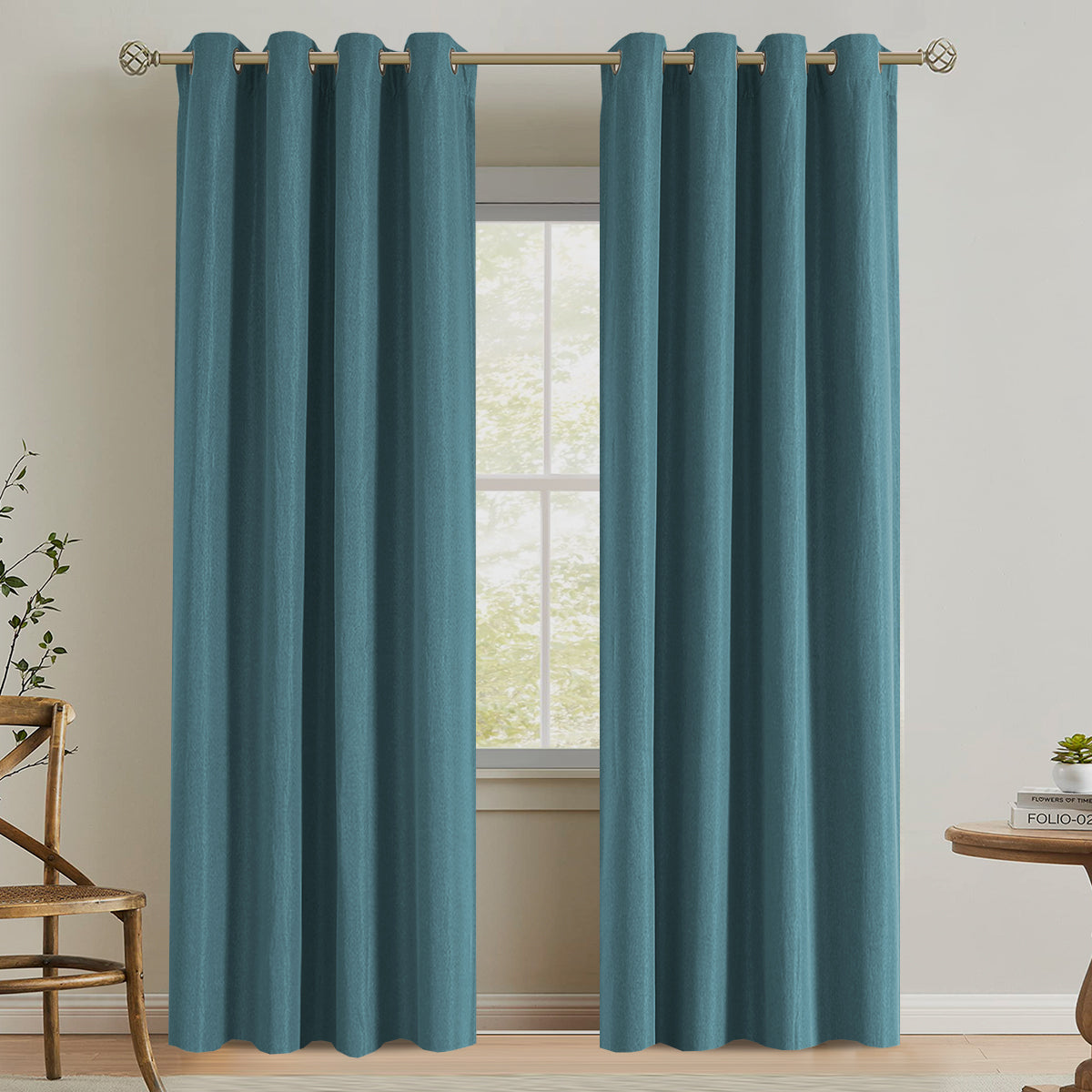 Blackout Rough Textured Faux Linen Curtains