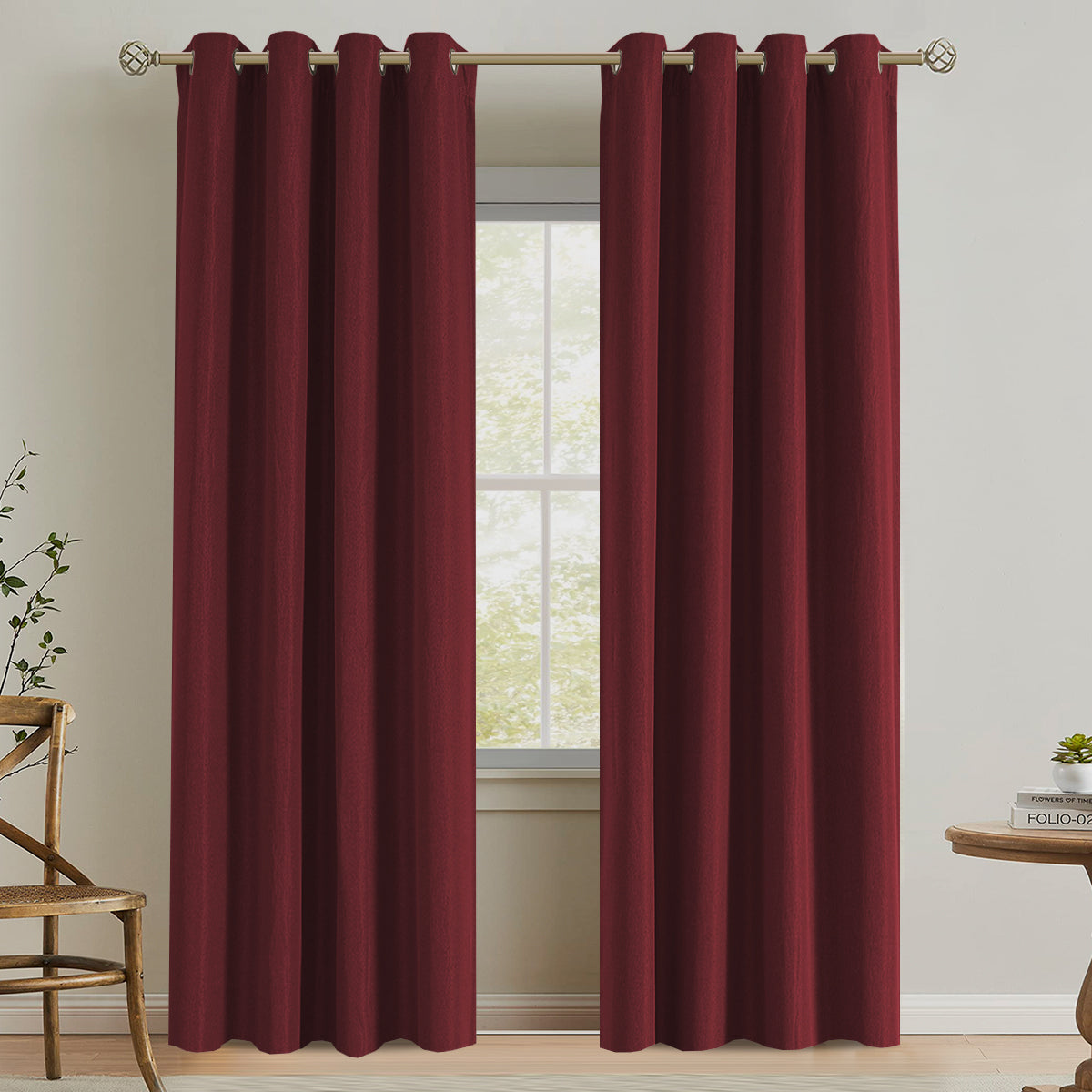 Blackout Rough Textured Faux Linen Curtains