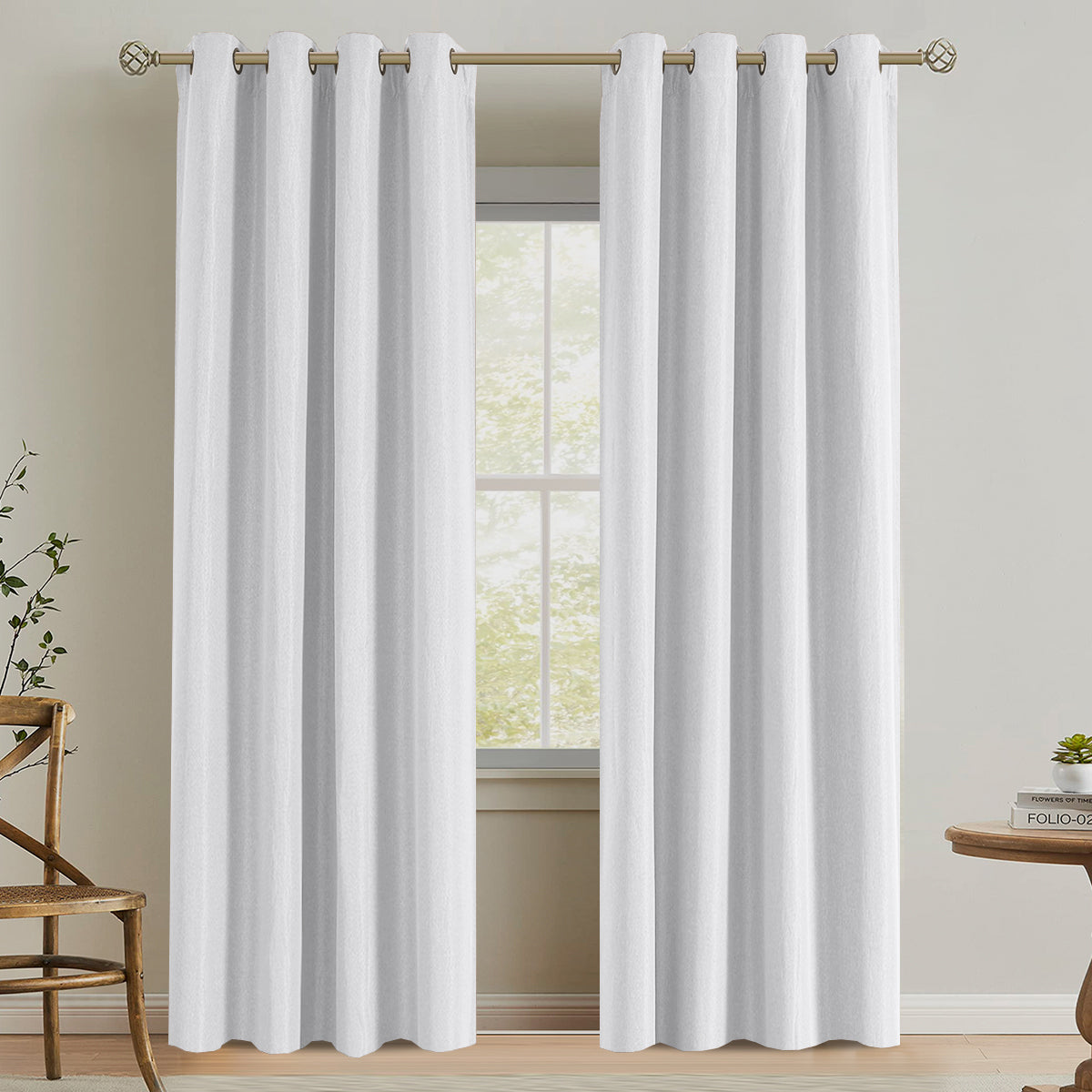 Blackout Rough Textured Faux Linen Curtains