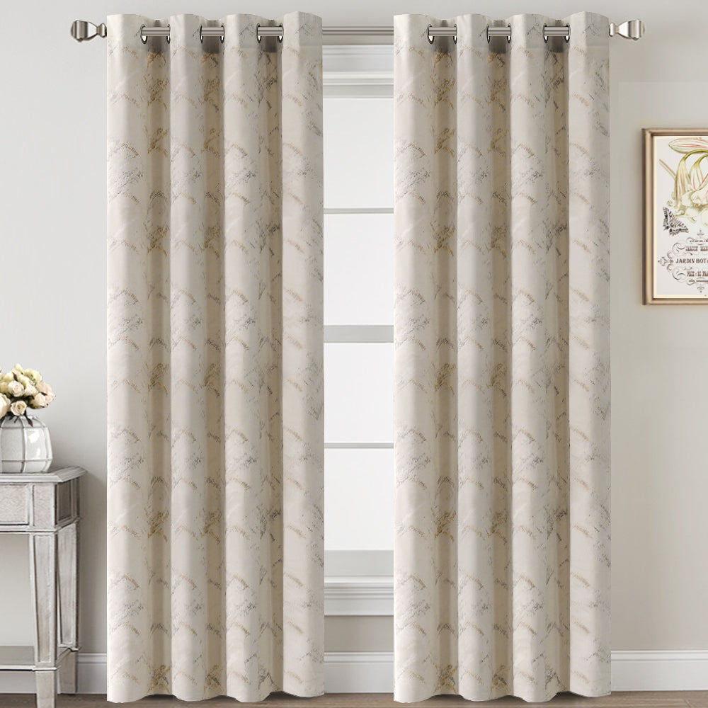 Foil Print Soft Luxury Velvet Curtain