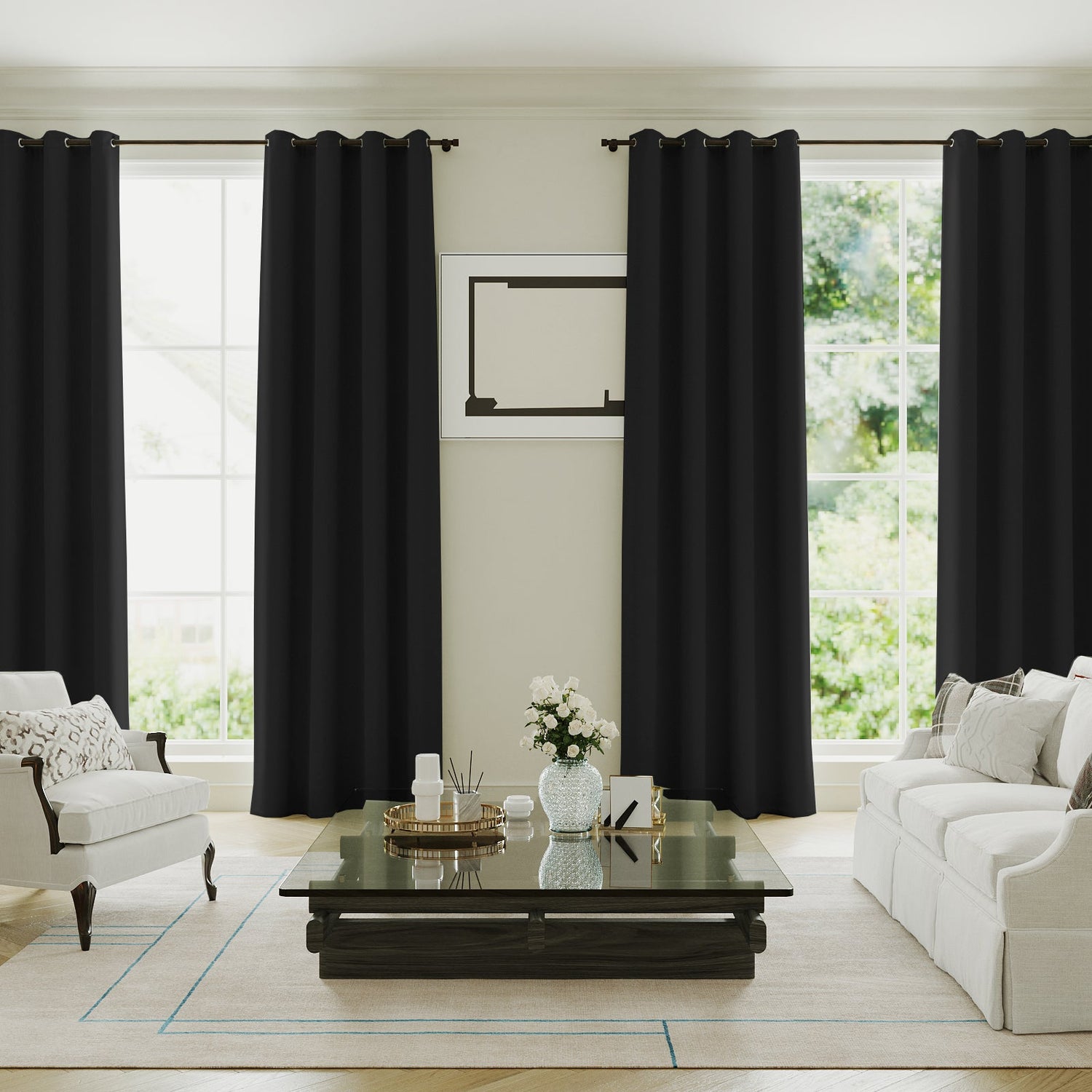 100% Blackout Curtains for Bedroom Thermal Insulated Blackout Curtains