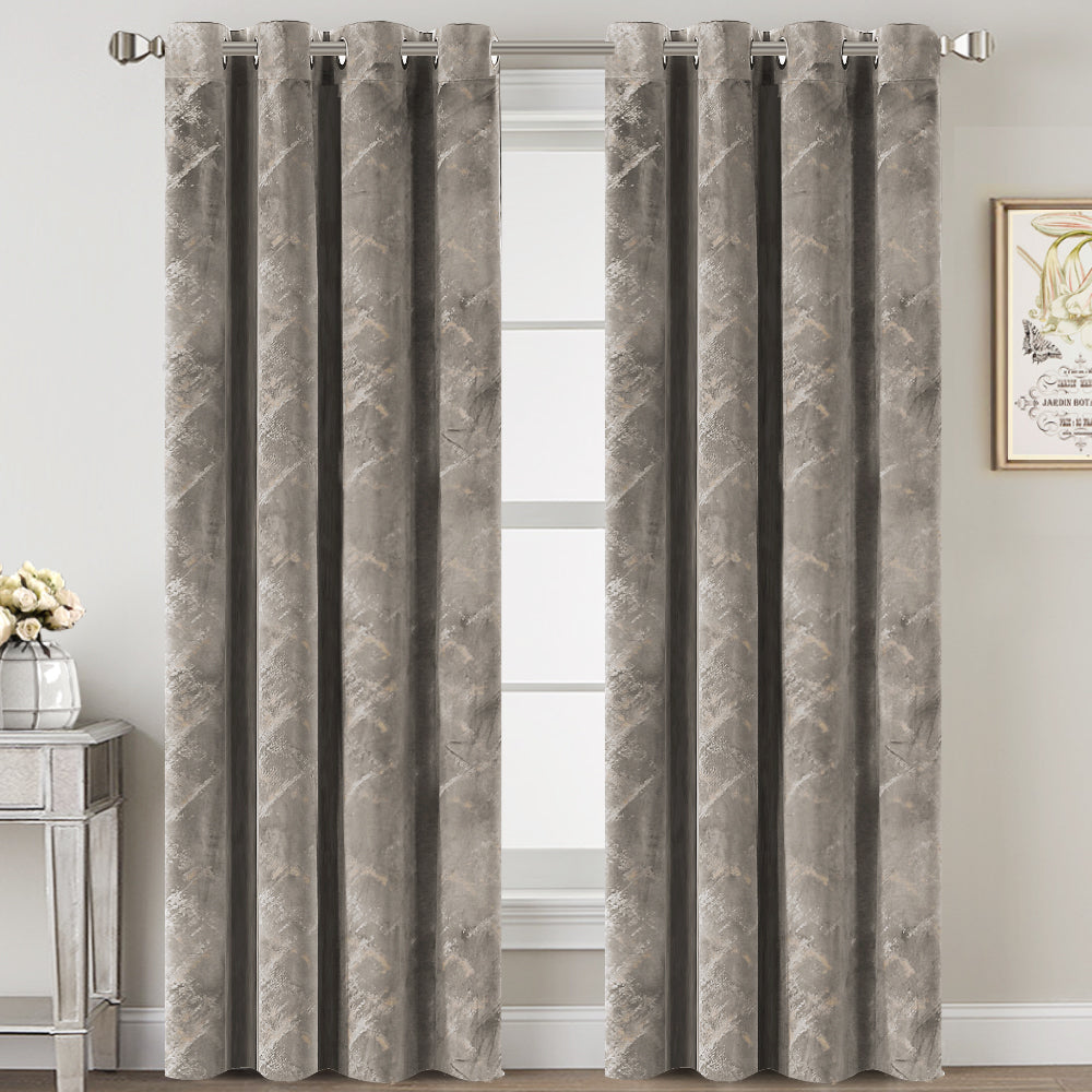 Foil Print Soft Luxury Velvet Curtain