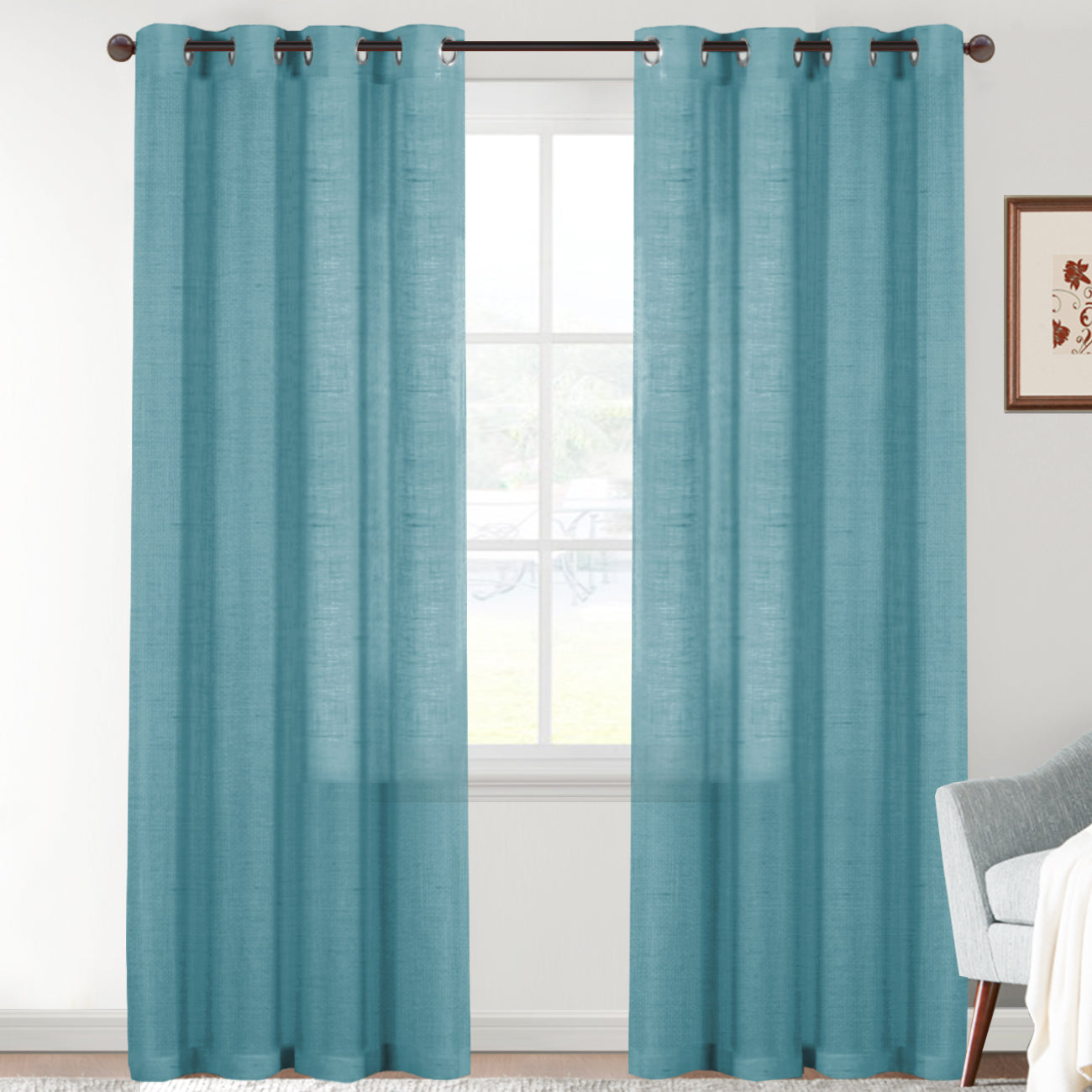 Faux Linen Light Filtering Curtains