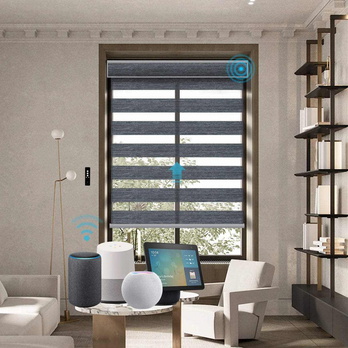 Motorized Zebra Shades 85% Blackout 95mm Ingrid