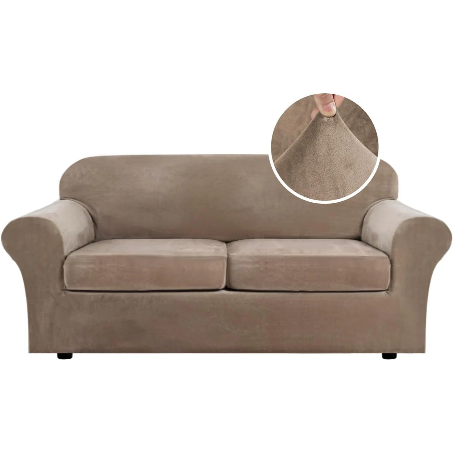Modern Velvet Plush High Stretch Sofa Slipcover