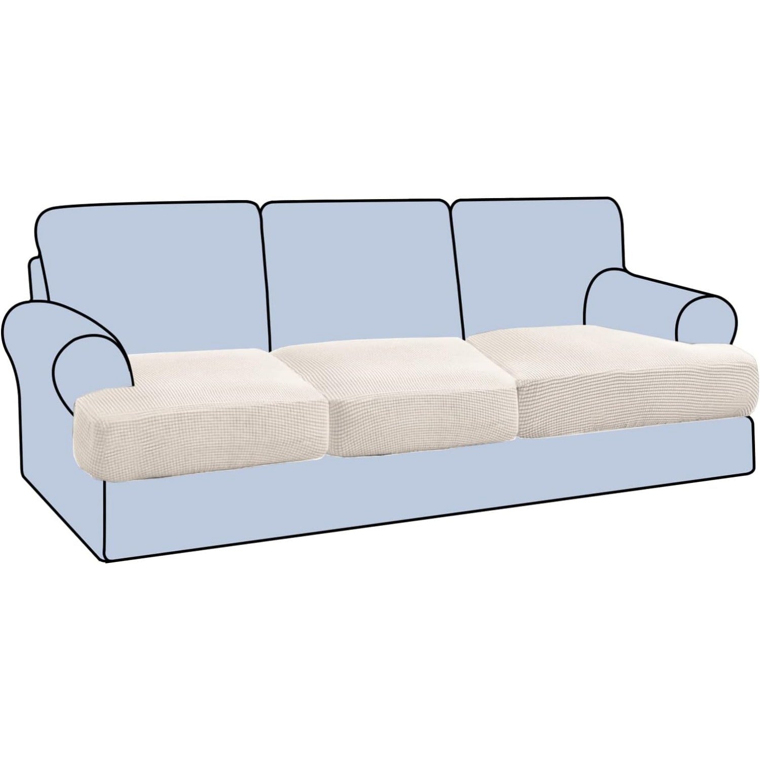 Stretch T Cushion Sofa Slipcovers Individually Sofa Cushion Covers Jacquard Fabric
