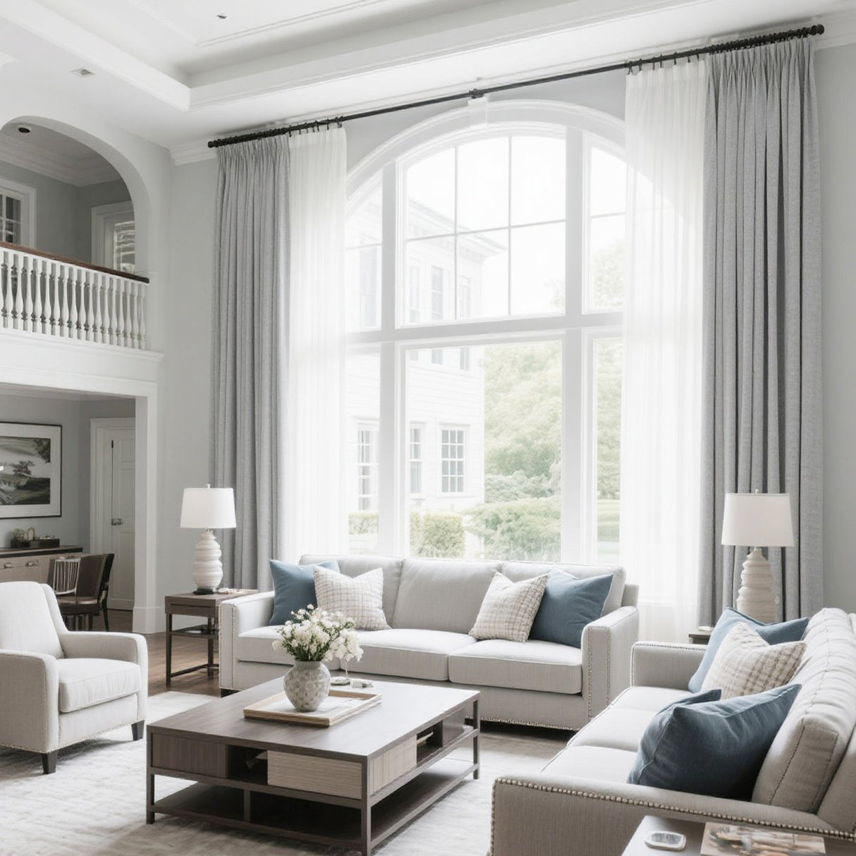 Draxis Stripe Texture Linen Blended Curtain