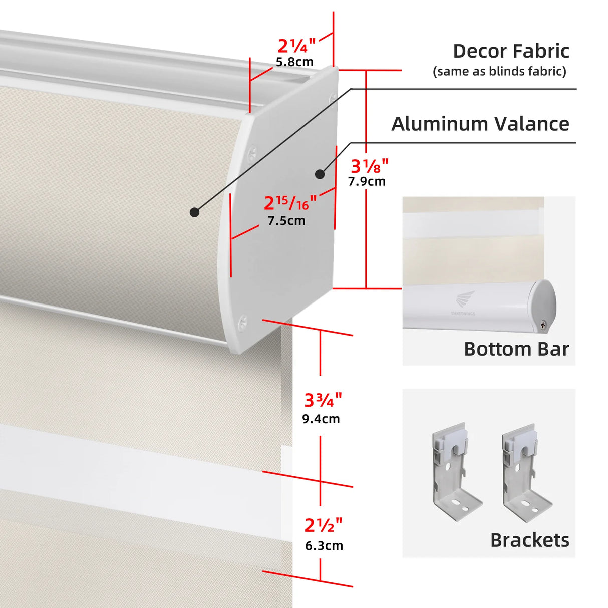 Motorized Zebra Shades 85% Blackout 95mm Phoebe
