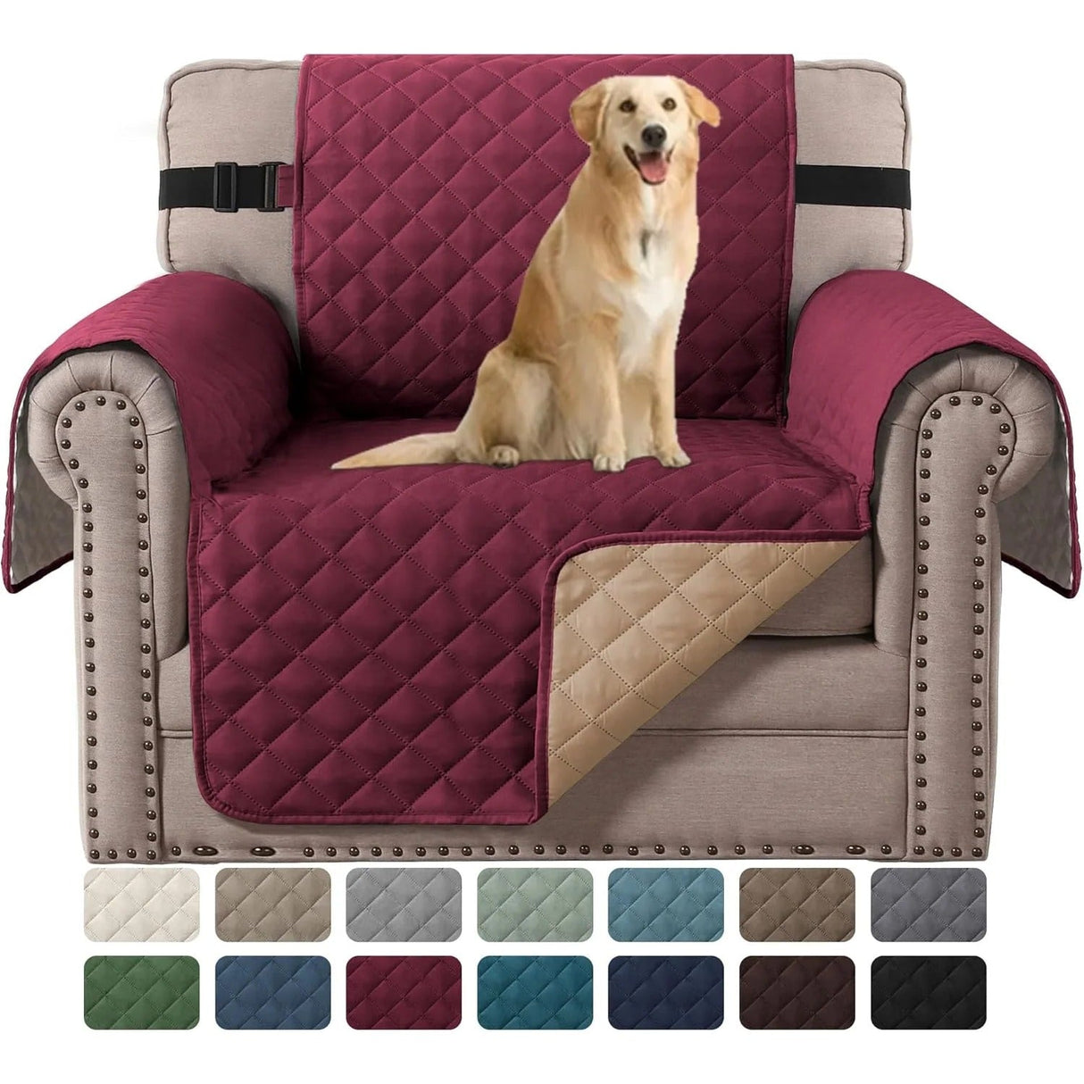 Reversible Chair Covers Water Repellent Chair Slipcover for Dogs Pets Furniture Protector