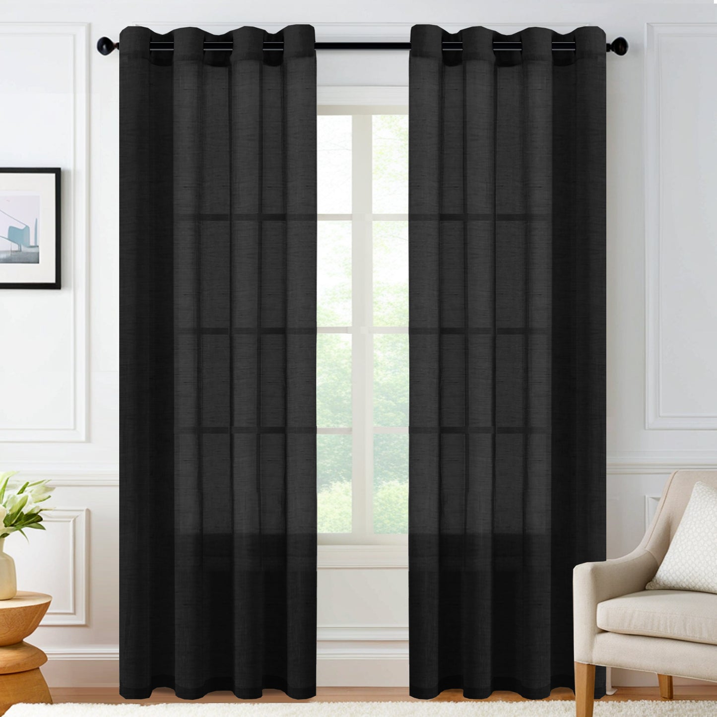 Faux Linen Sheer curtain