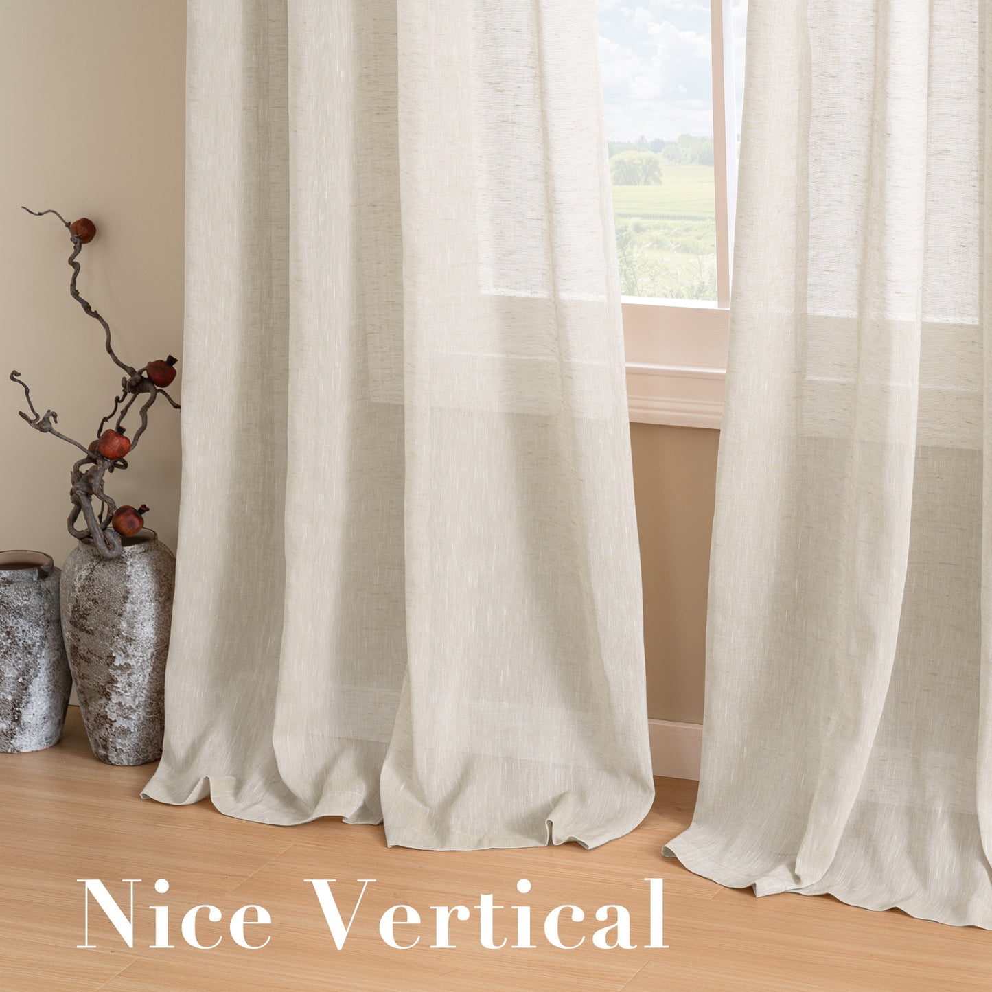 Faux Linen Sheer curtain