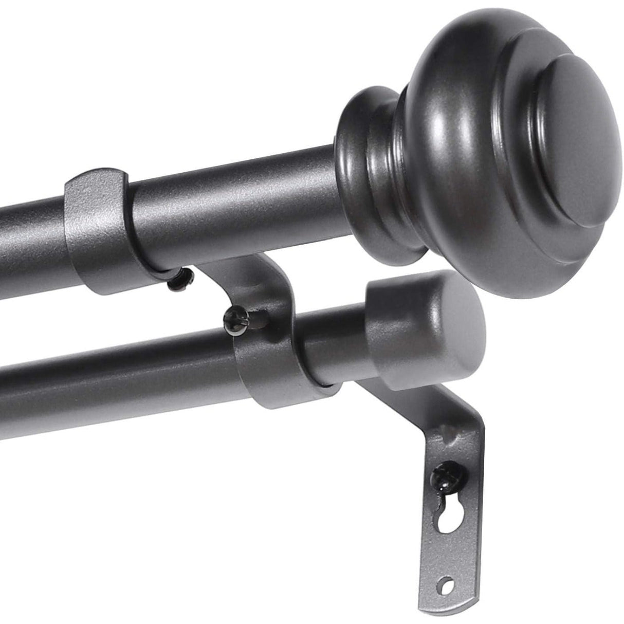 Double Curtain Rods for Windows Adjustable Decorative Telescoping Double Curtain Rod